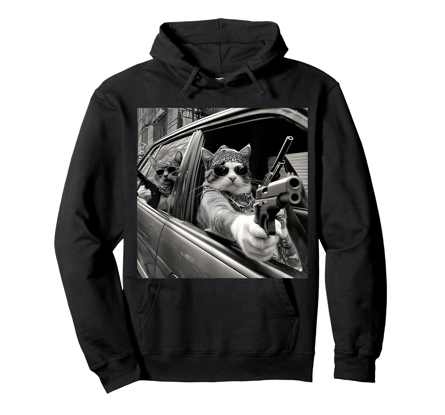 Funny Vintage Gangster Cat Meme Cat Dad Women Graphic Tee T-Shirt