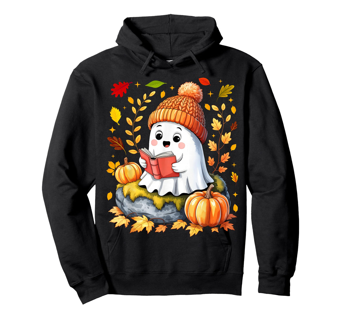 Cute Drinking Coffee Halloween Ghost Ice Womens T-Shirt