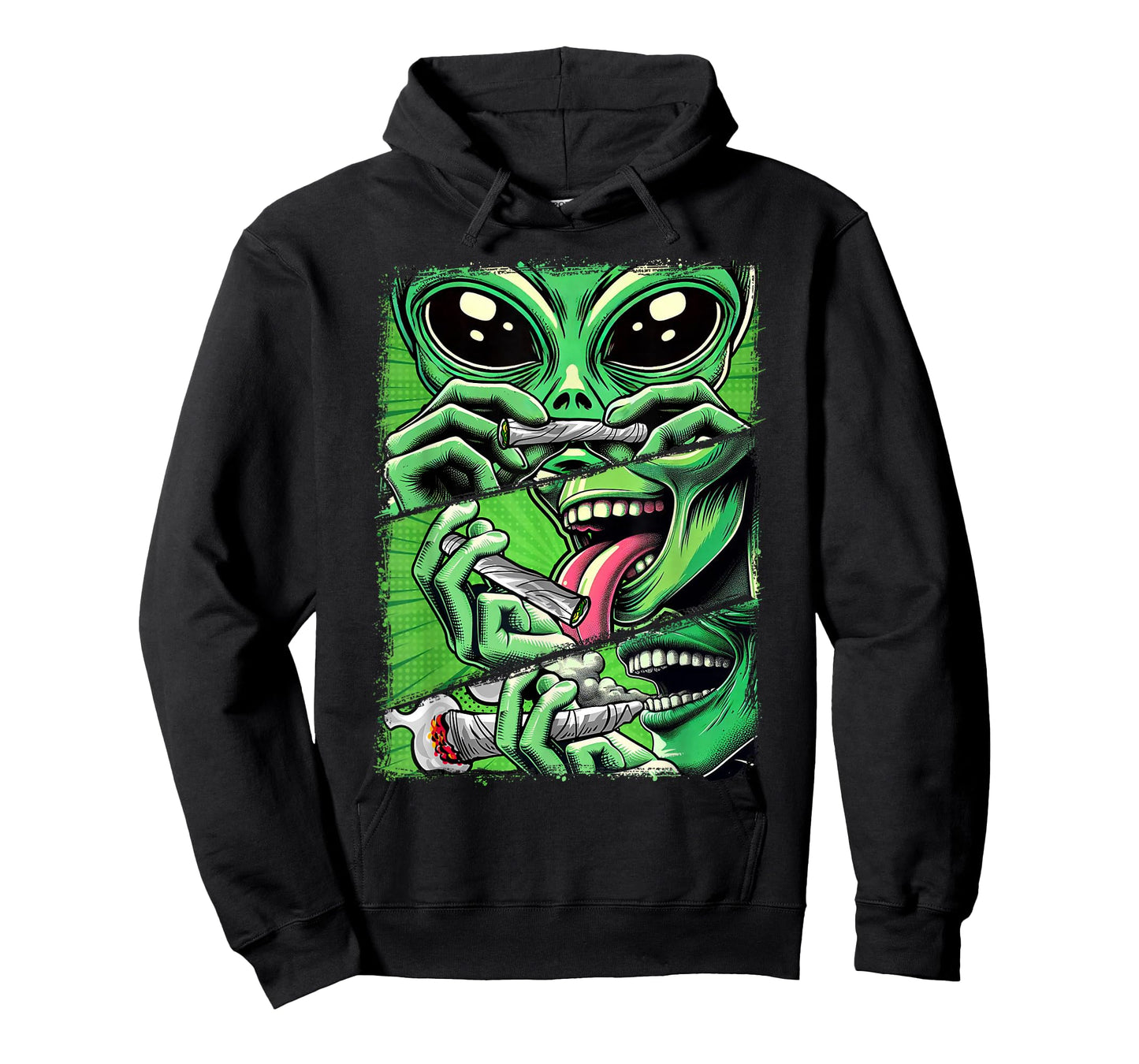 Cannabis Weed Lover Stoner Babe 420 Alien Smoking Weed T-Shirt