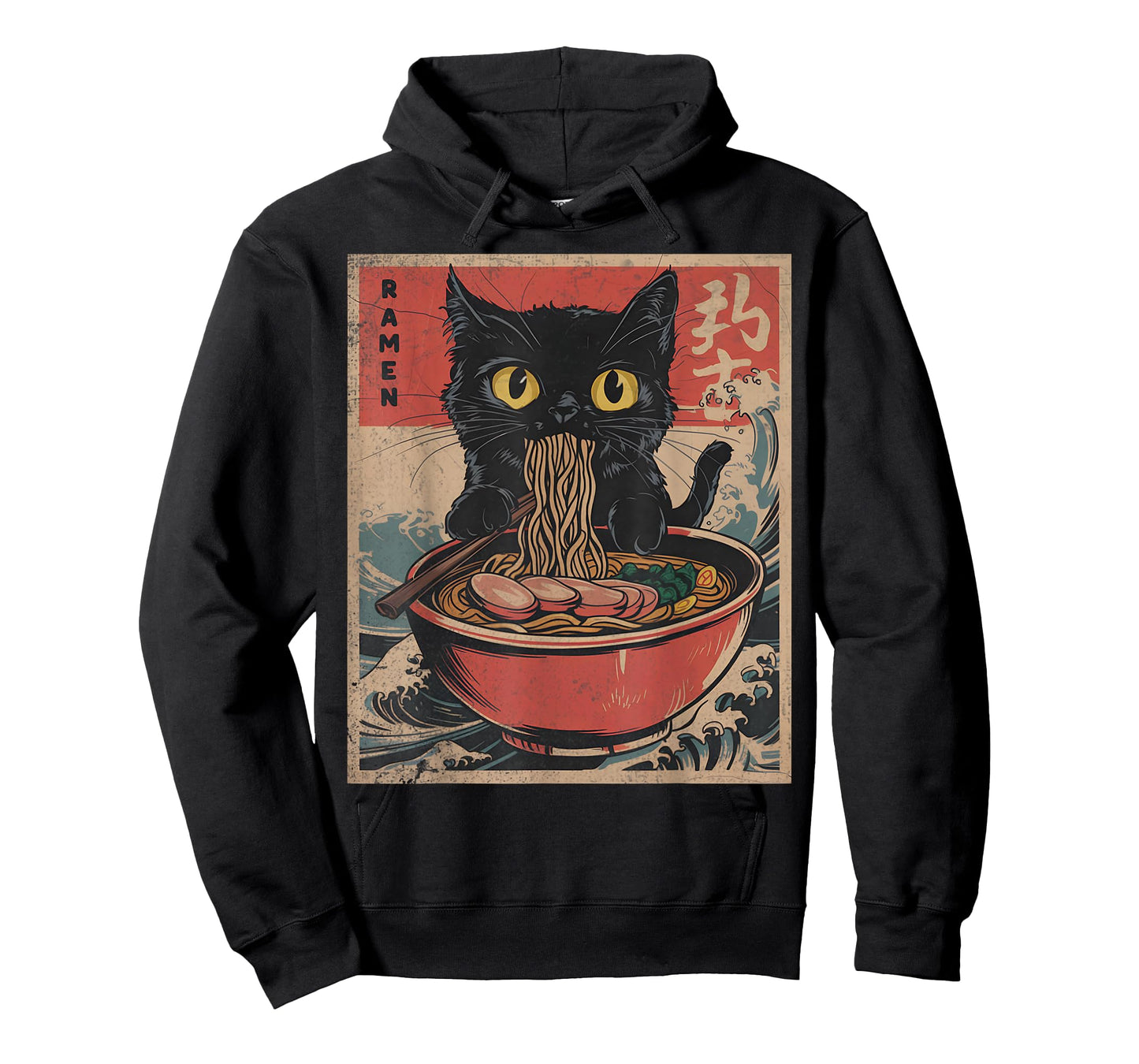 Cat Ramen Japanese Funny Graphic Tees Kawaii Cat Anime Gifts T-Shirt