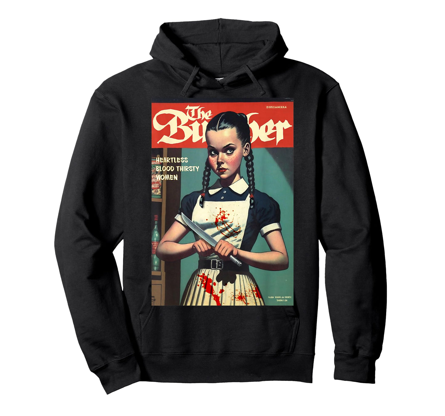 Last Gasp Graphics Sinister Girl Holding Knife 1960s Horror Comic Book Cover T-Shirt