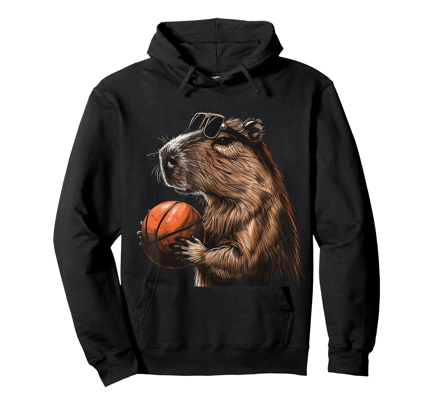 Basketball Capybara Basketball Lover Drawing Animal Art T-Shirt