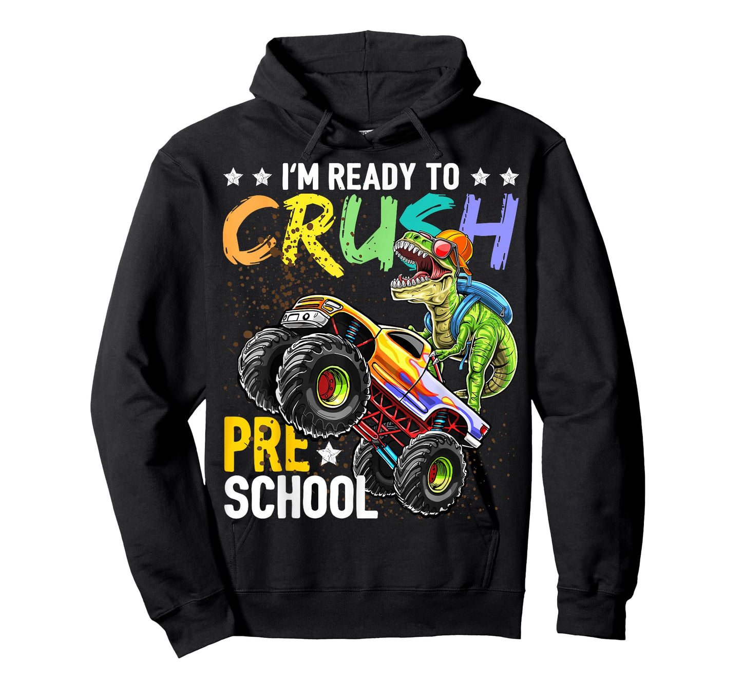 Crush Preschool Dinosaur Monster Truck Back to School Boys T-Shirt