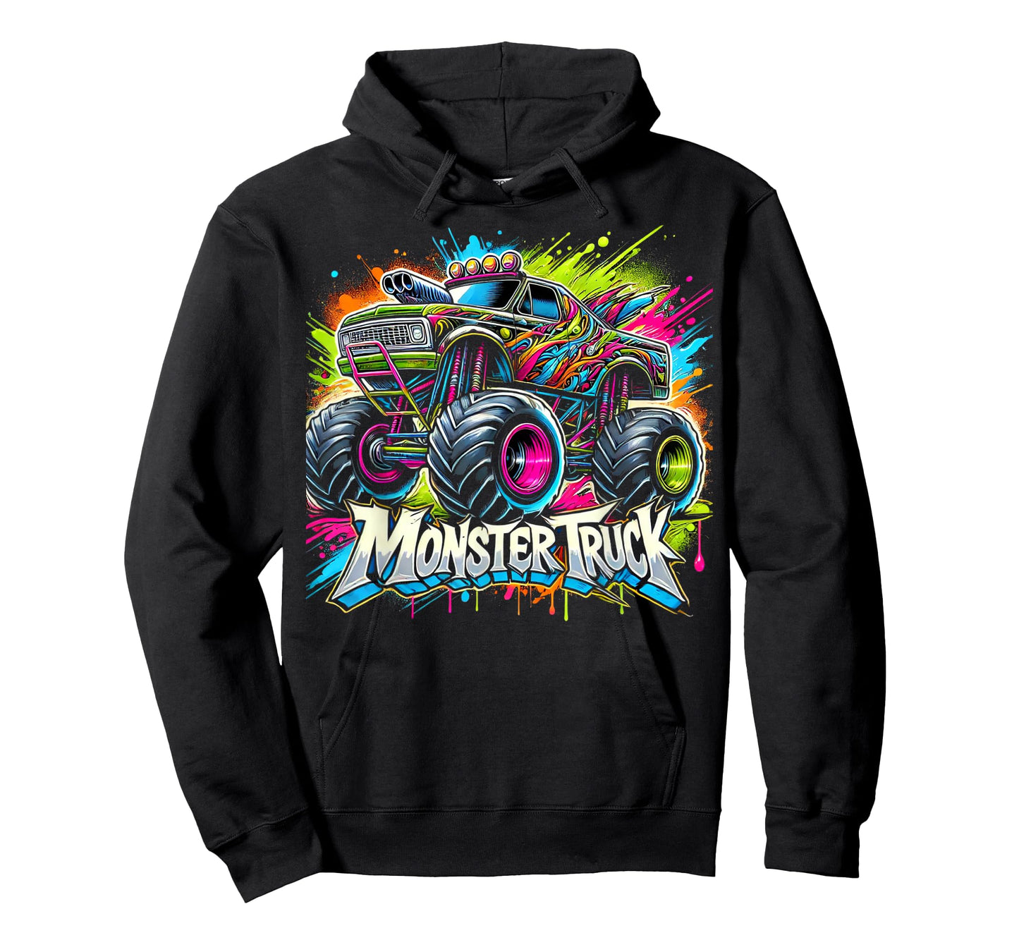 Monster Truck Retro Colorful Graffiti Toddlers Youth Adults T-Shirt