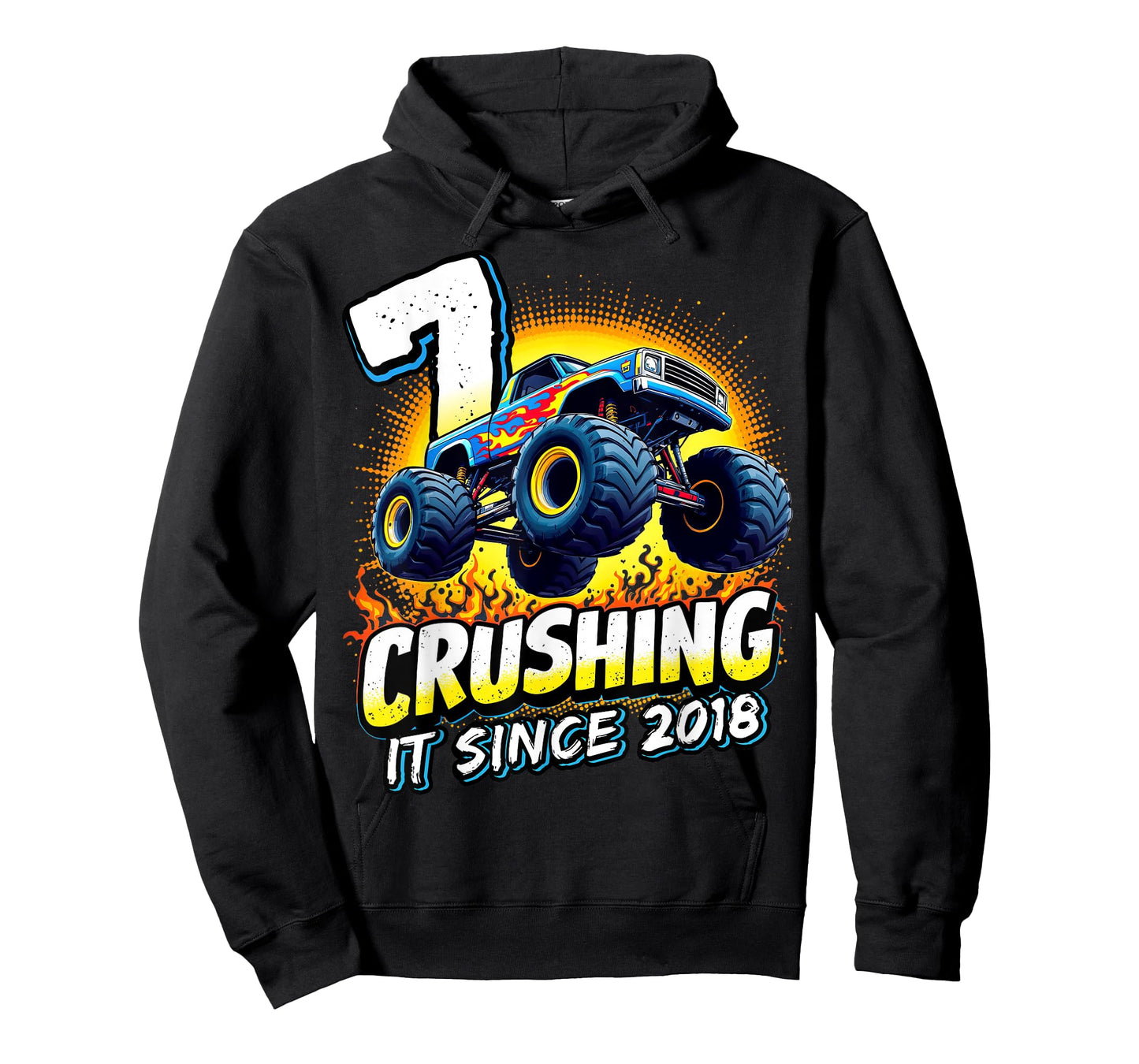 Birthday Monster Truck 7 year Old Boys 7th Party Born 2018 T-Shirt