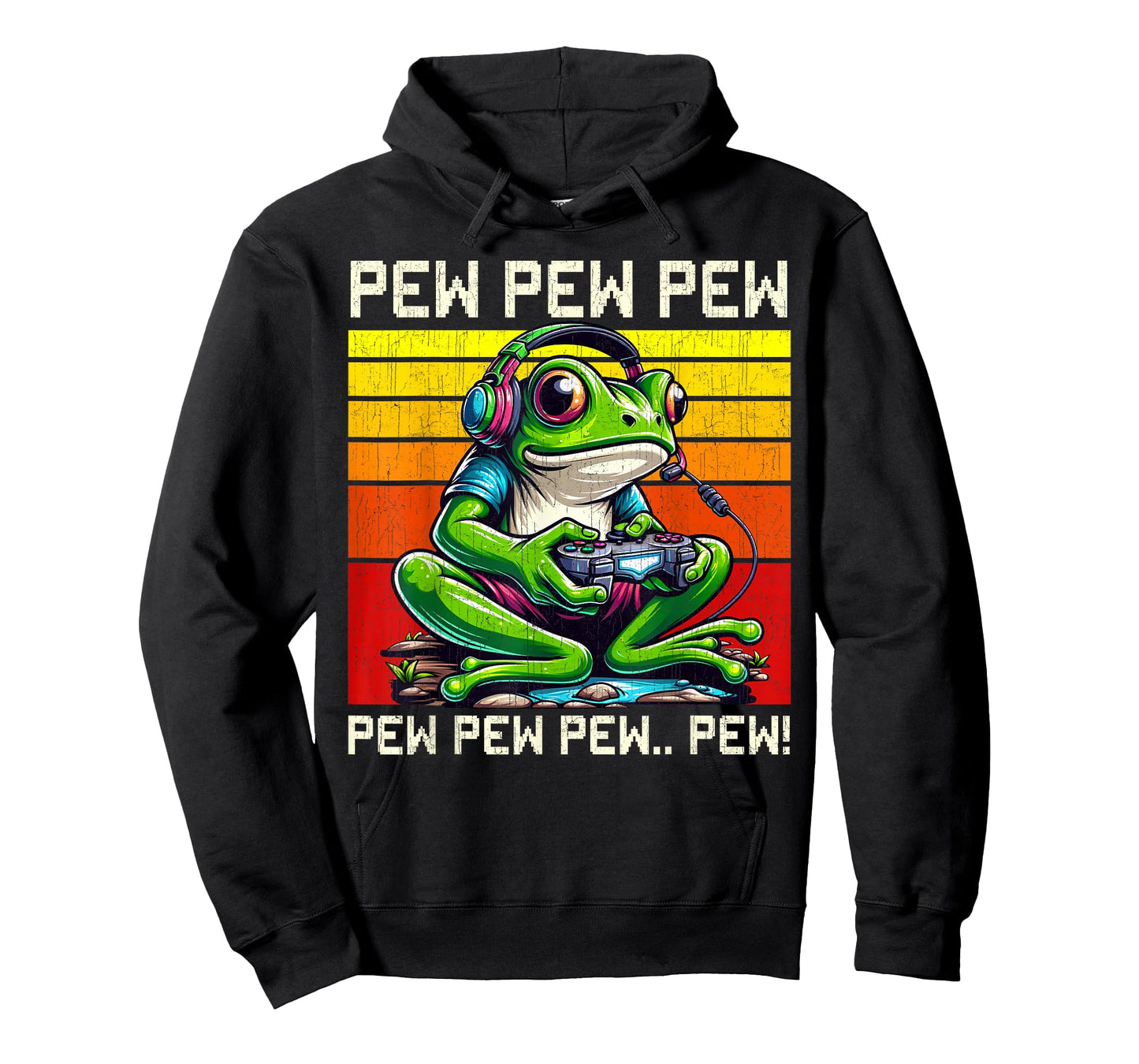 Frog Gamer Pew Funny Video Games Vintage Boys Men Girls T-Shirt