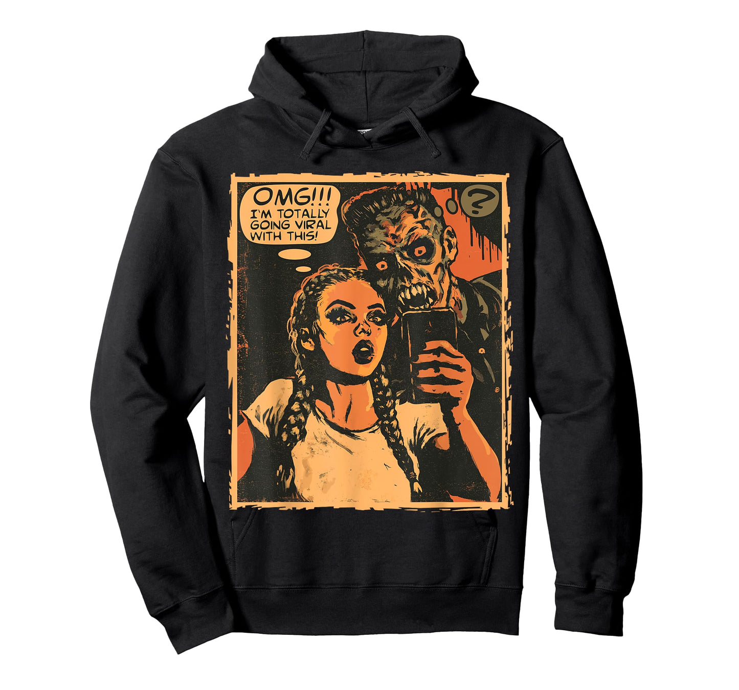 Zombie Selfie Viral Comic Horror Artwork for Halloween T-Shirt