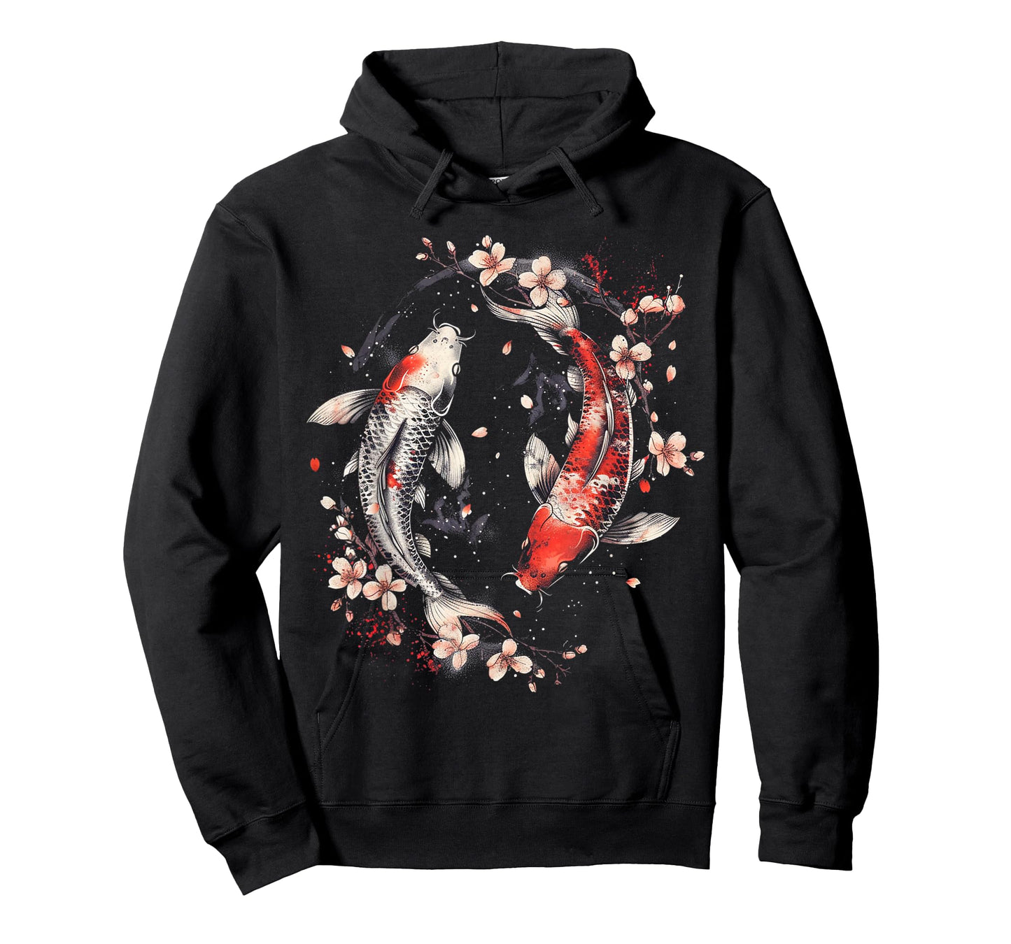 Cherry Blossom Koi Carp Fish Japanese Sakura Graphic Art T-Shirt