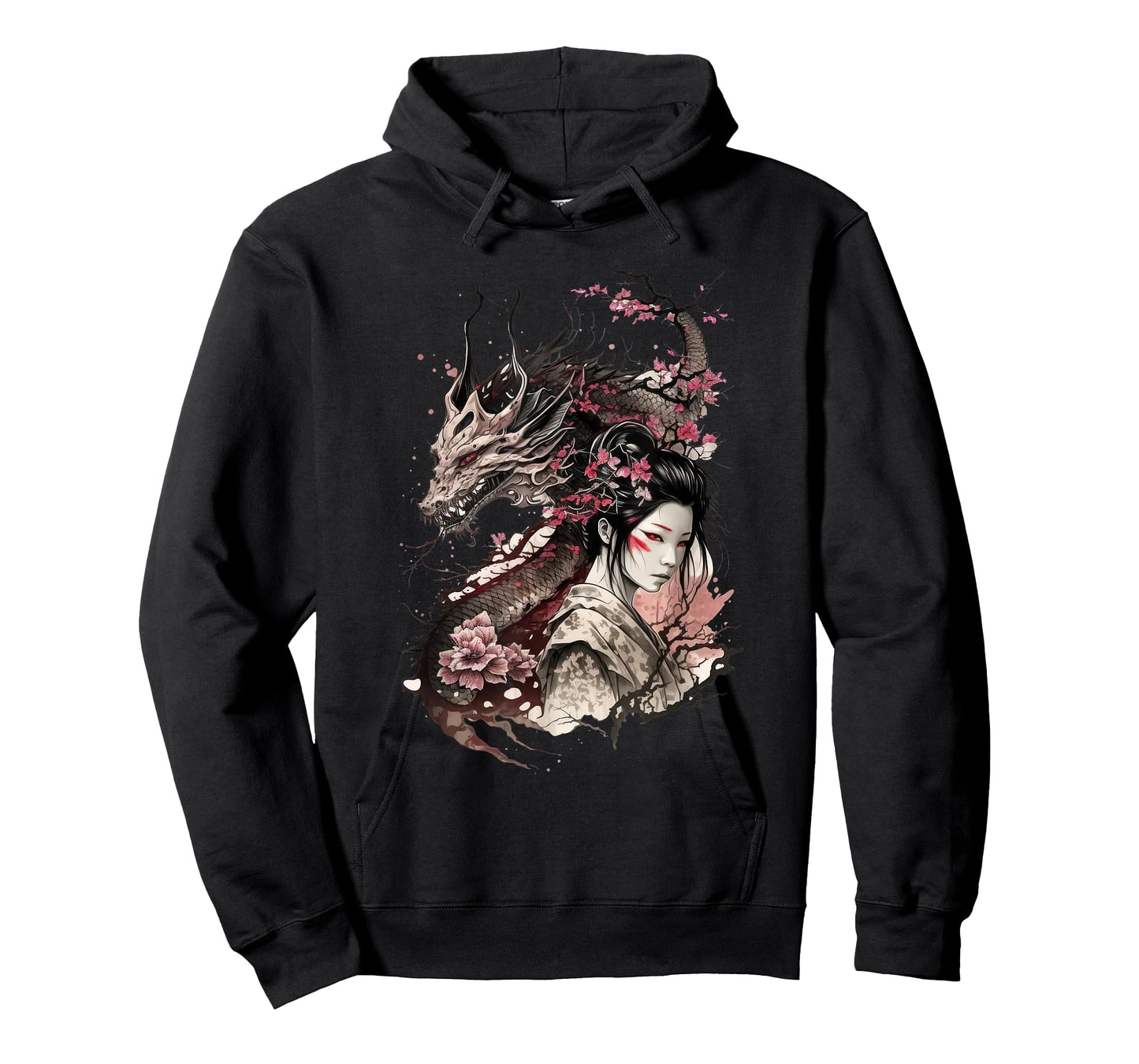 198 Sakura Japan Geisha Japanese Dragon Cherry Blossom T-Shirt