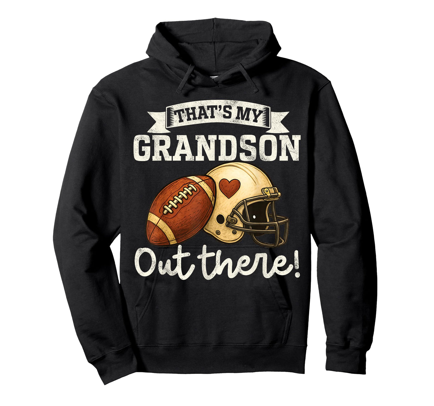 That's My Grandson Out There Funny Football Grandpa Grandma T-Shirt