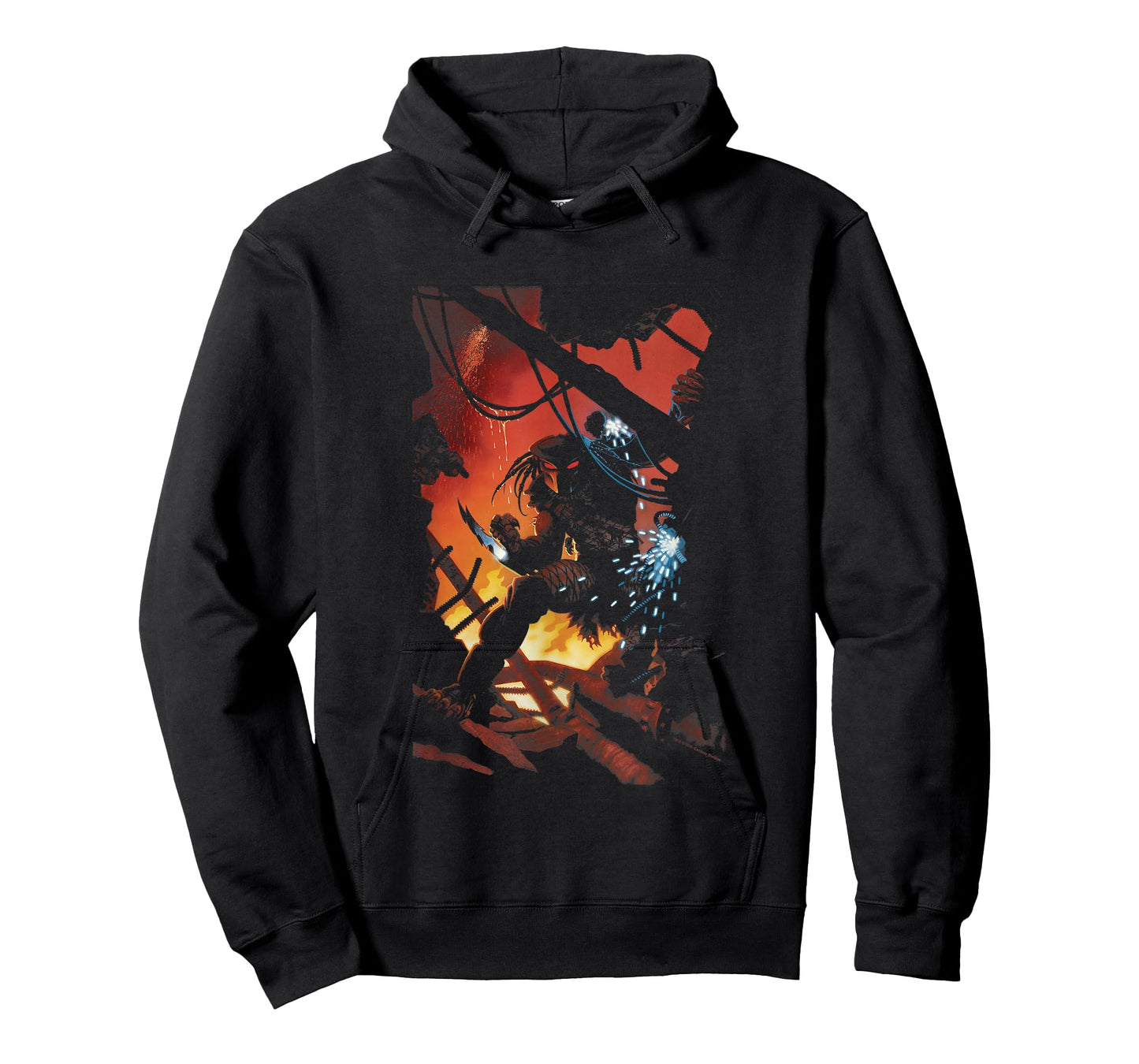 Aliens Iconic Predator Action Silhouette Big Chest Poster T-Shirt