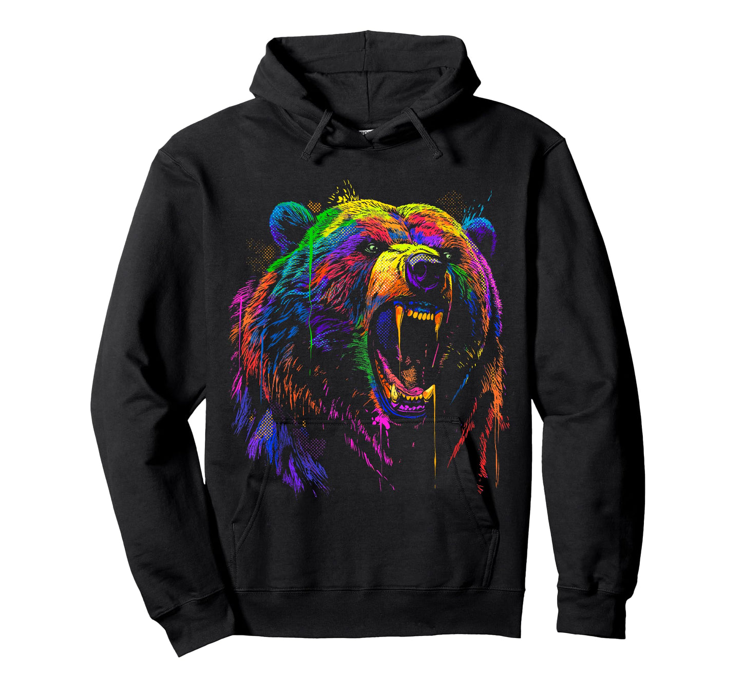 Rainbow Bear Shirt Vivid Vibrant Colorful Grizzly Bear Head T-Shirt