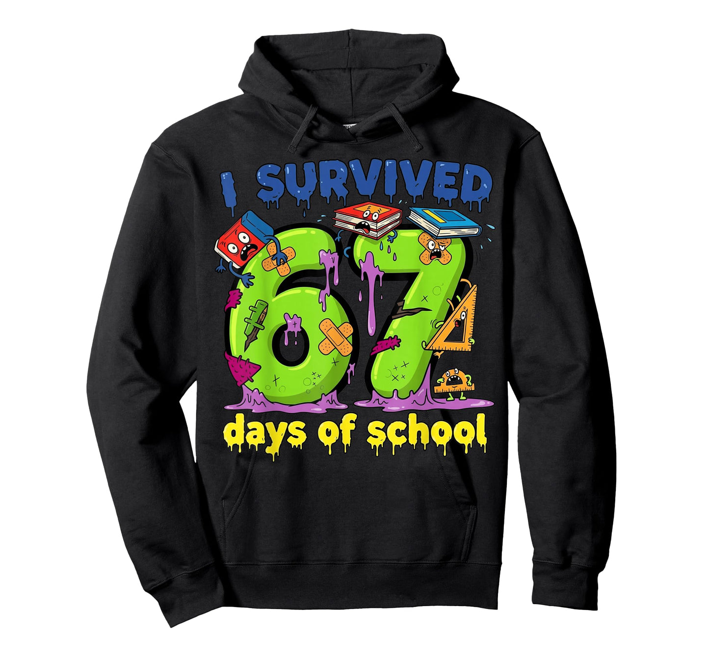 I Survived 67 Days of School Teachers Students Monster 67 T-Shirt