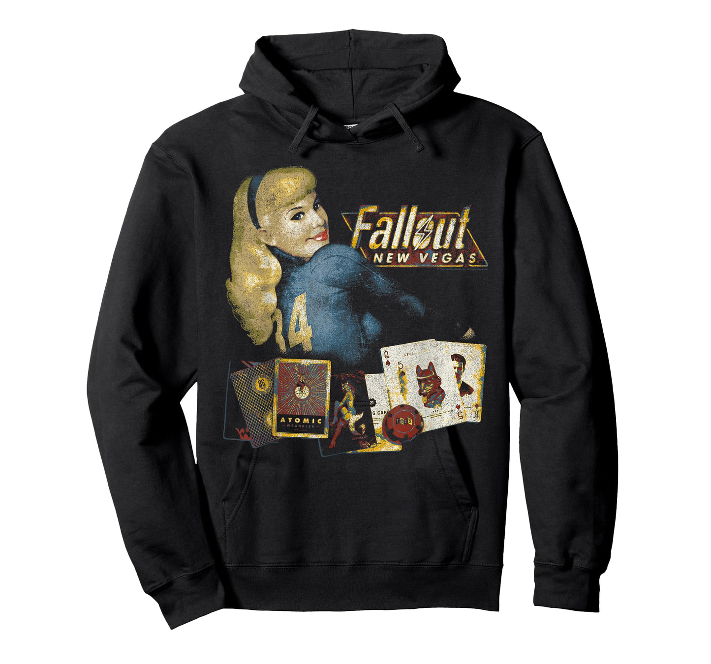 Fallout New Vegas Vintage Distressed Pinup Casino Video Game T-Shirt