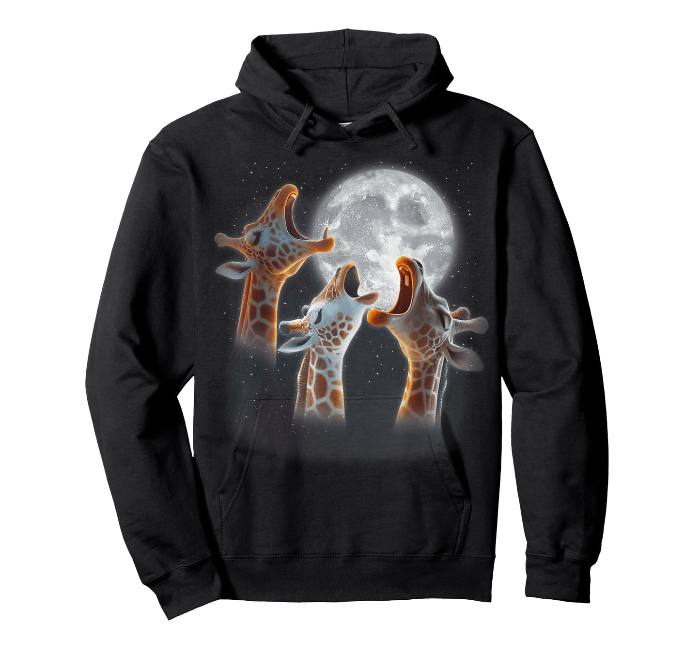 3 Giraffes Howling At The Moon Funny Giraffe Animal Lover T-Shirt