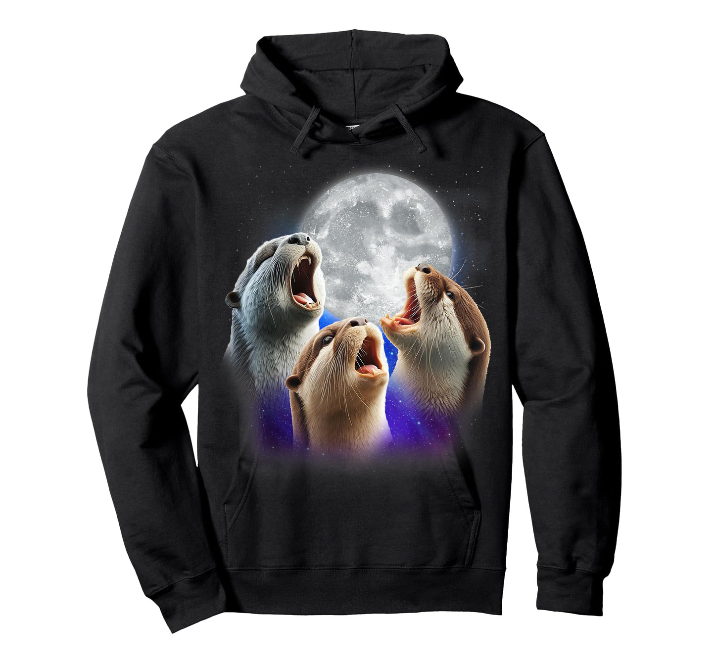 3 Otters Howling At The Moon Funny Sea Otter Animal Lover T-Shirt