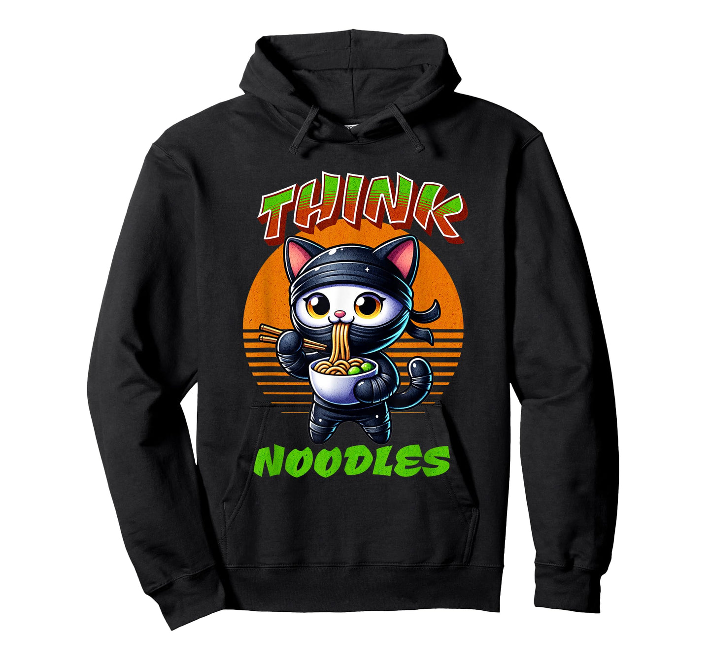 Think Noodles mmm noodles Kawaii Ninja Cat Funny Cat Men Women Kids T-Shirt