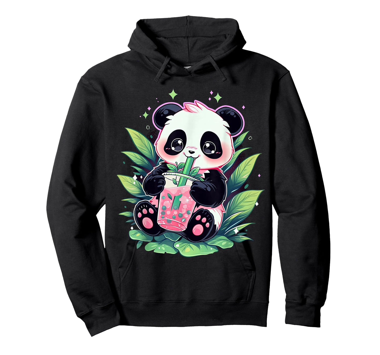 cute panda drinking bubble tea milk anime kawaii T-Shirt