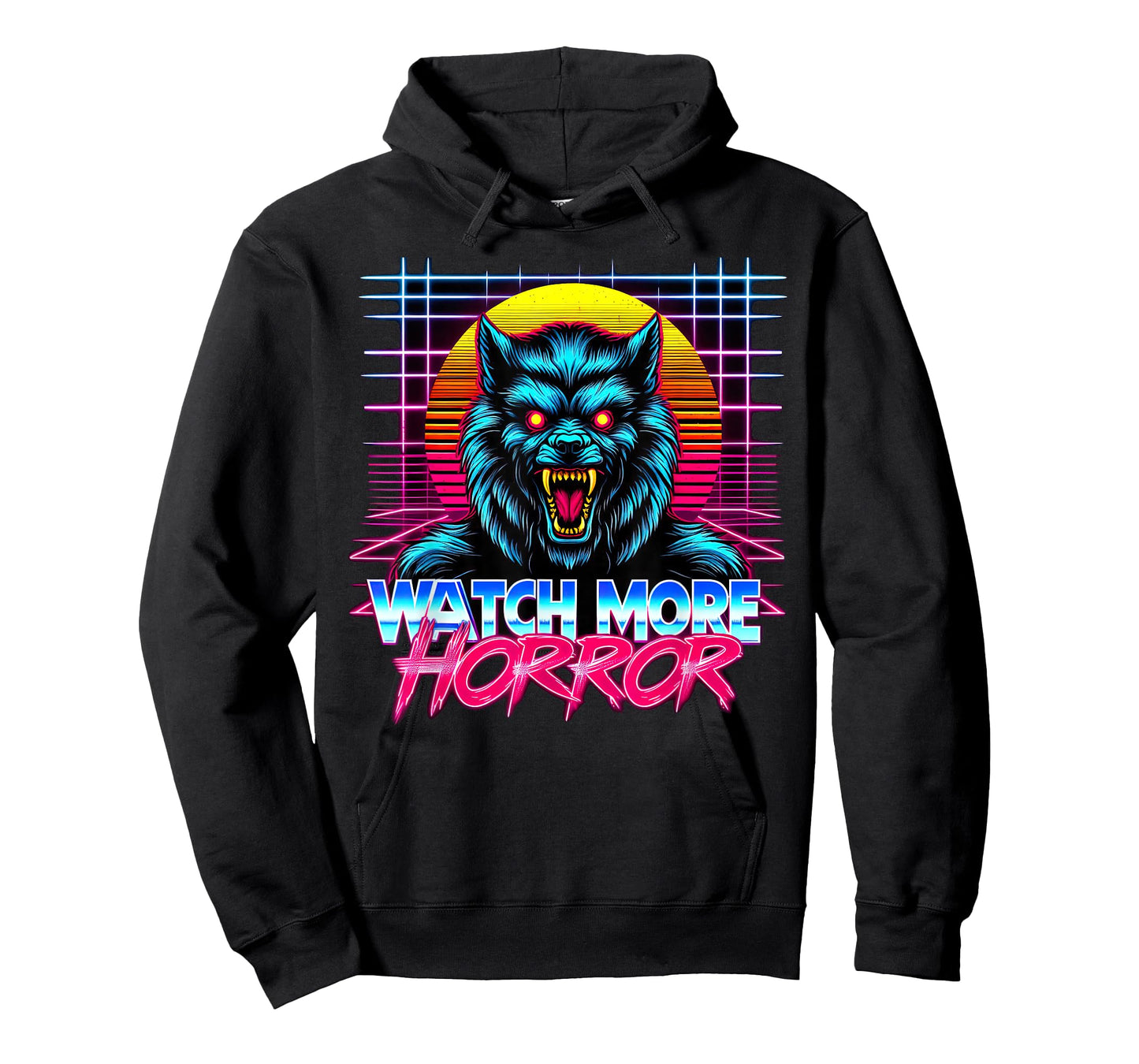 Watch More Horror Retro 80s Synthwave Style Werewolf Graphic T-Shirt