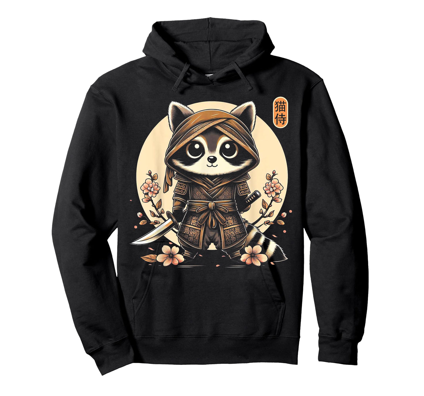 Japanese Samurai Ninja Raccoon Tattoo Japanese Kawaii Art T-Shirt