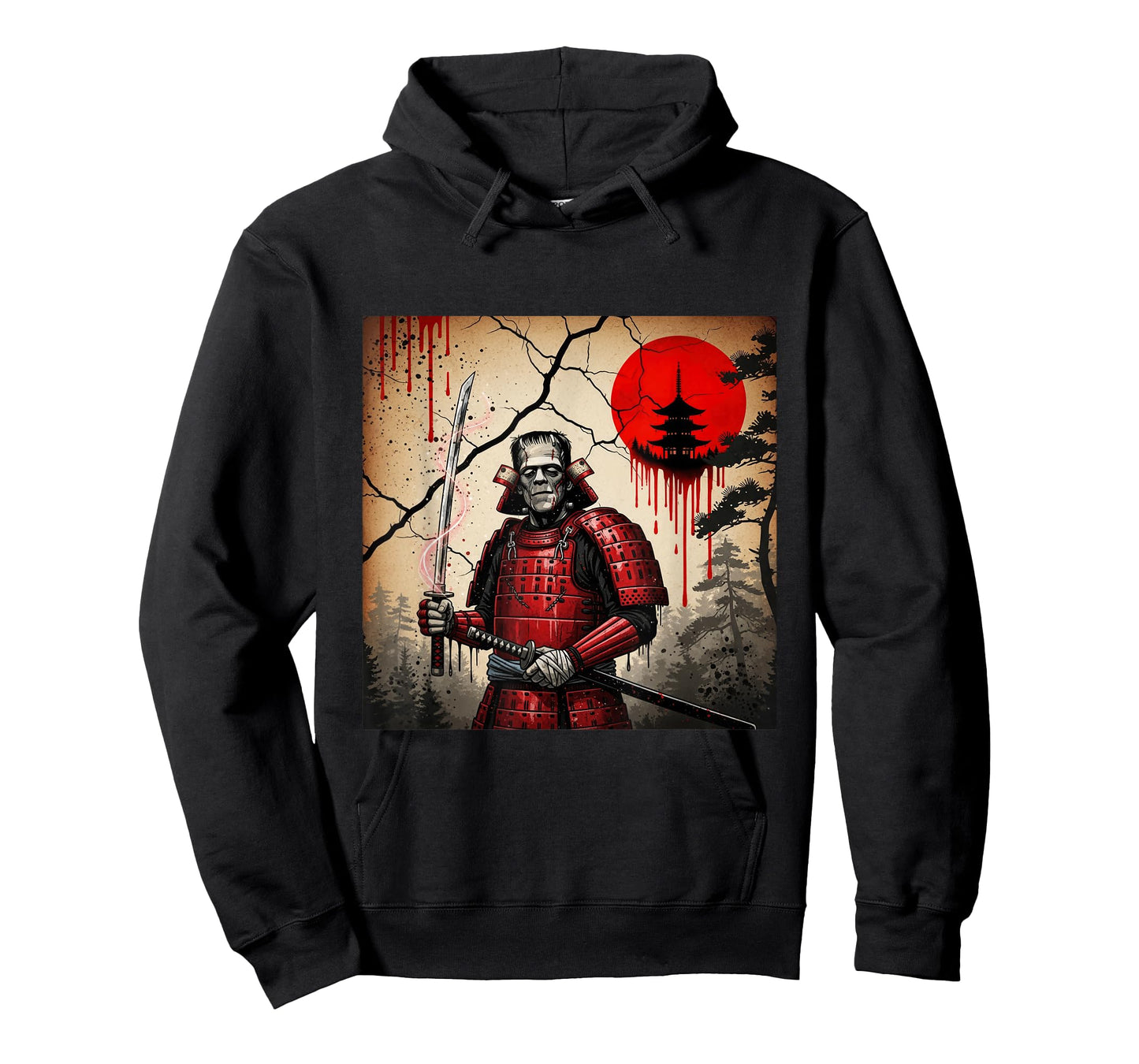 Stitched Samurai Monster Dark Japanese Warrior Art T-Shirt