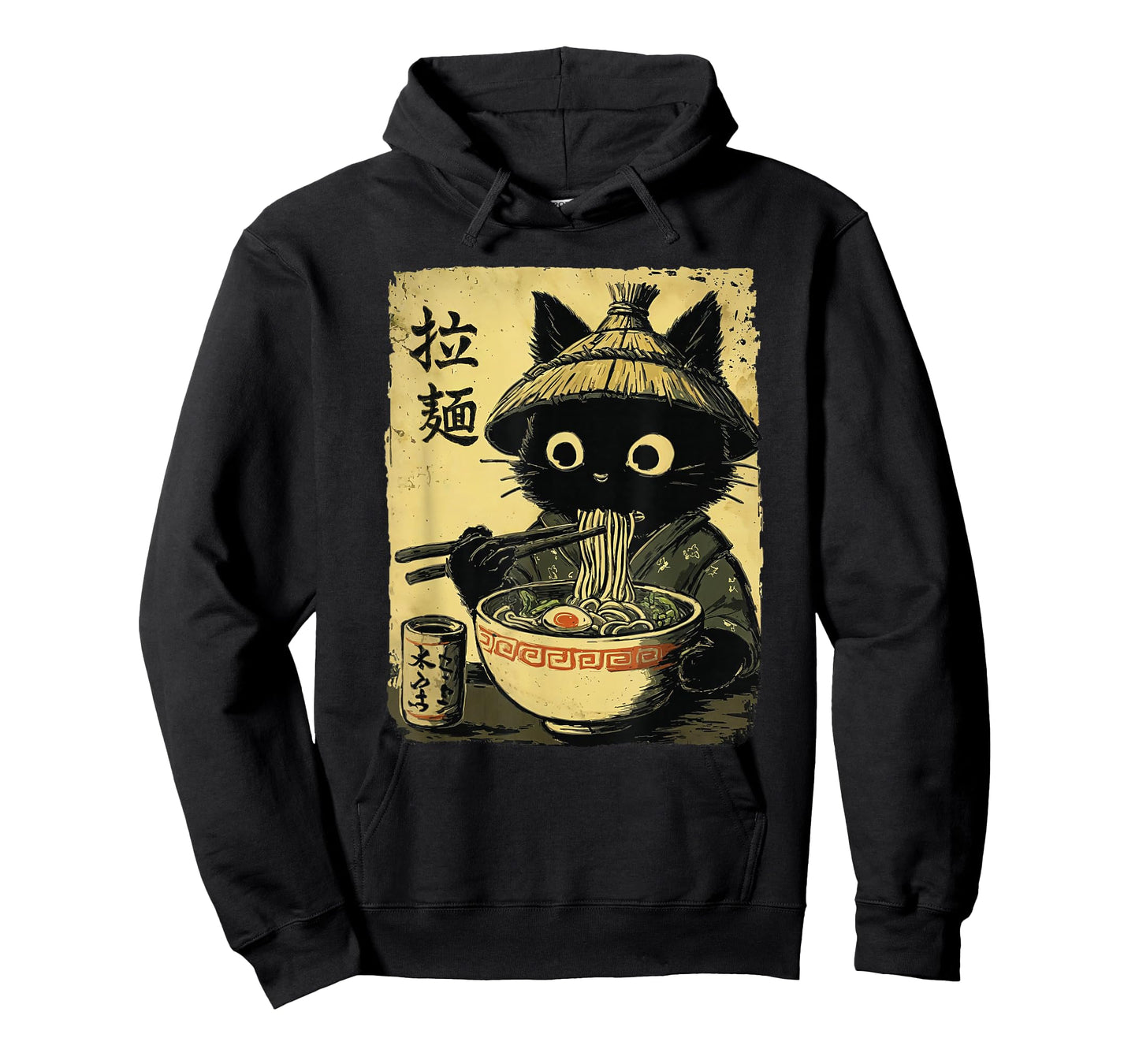 Kawaii Ramen Cat Retro Japanese Noodles Artwork T-Shirt