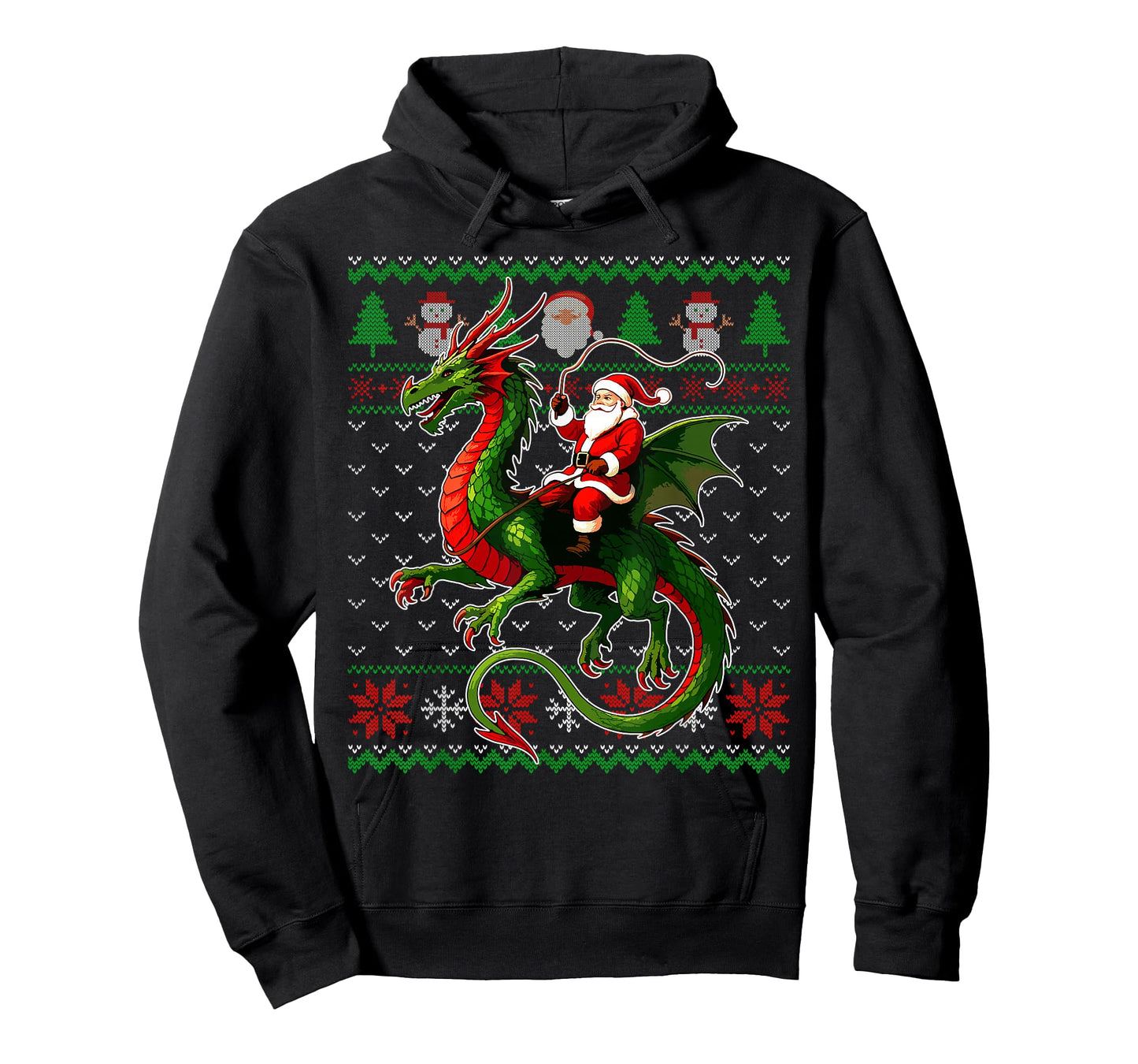 Santa Riding Dragon Ugly Christmas Sweater Xmas Kids Boys T-Shirt