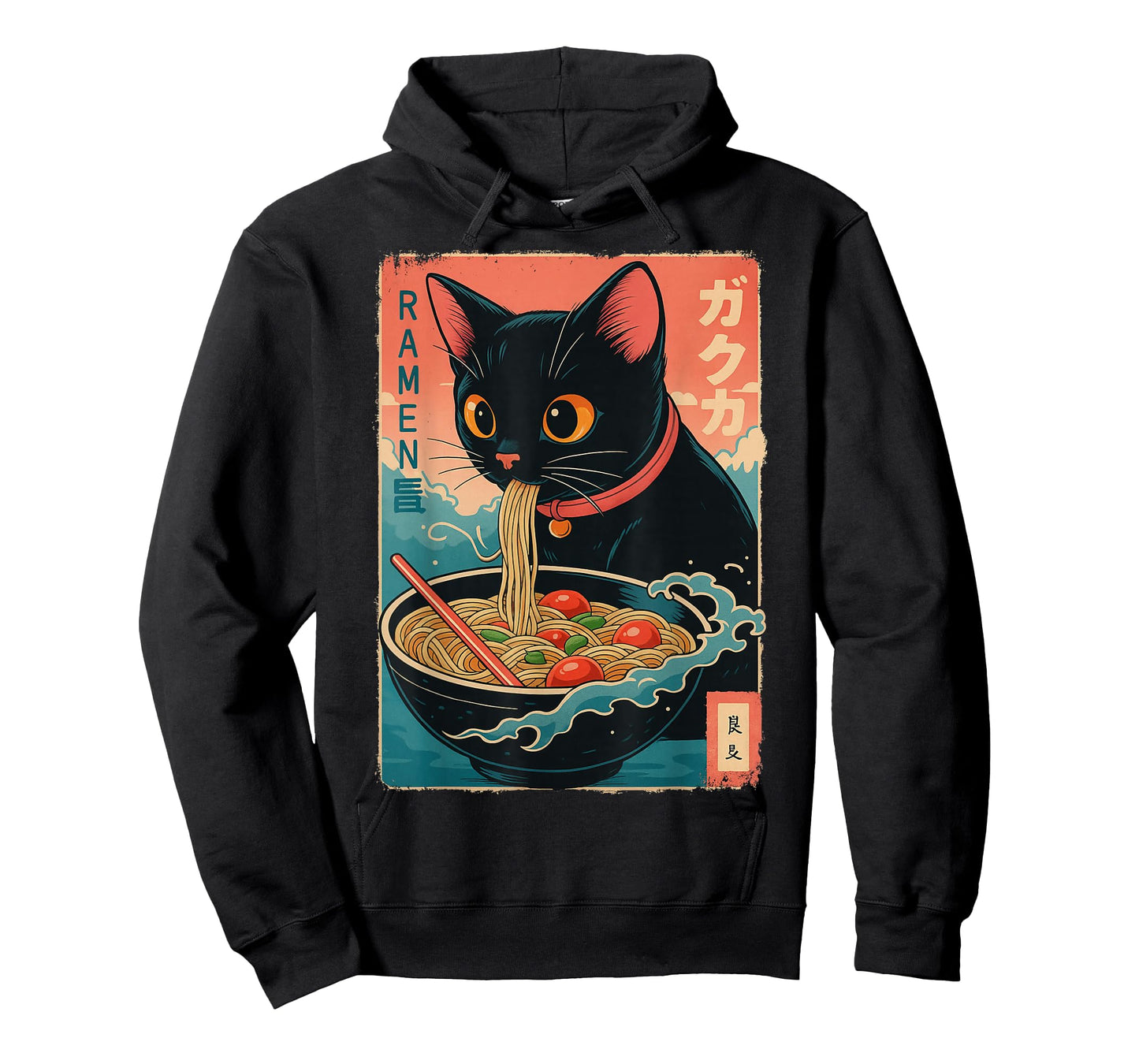 Kawaii Ramen Cat Y2K Manga Anime Style Japan Retro Noodles T-Shirt