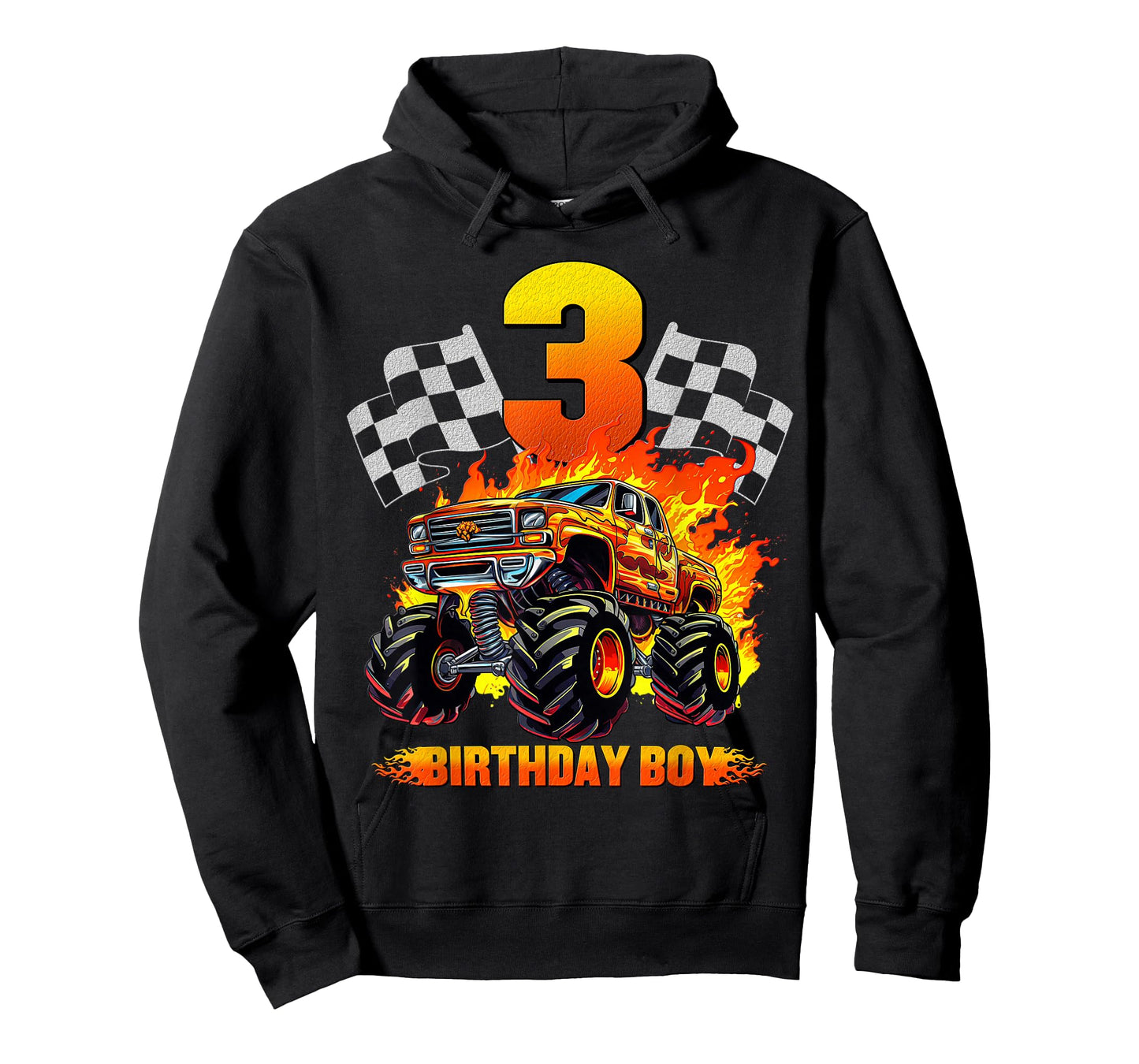 3 Year Old Birthday Monster Truck 3rd Birthday Boy Kids T-Shirt
