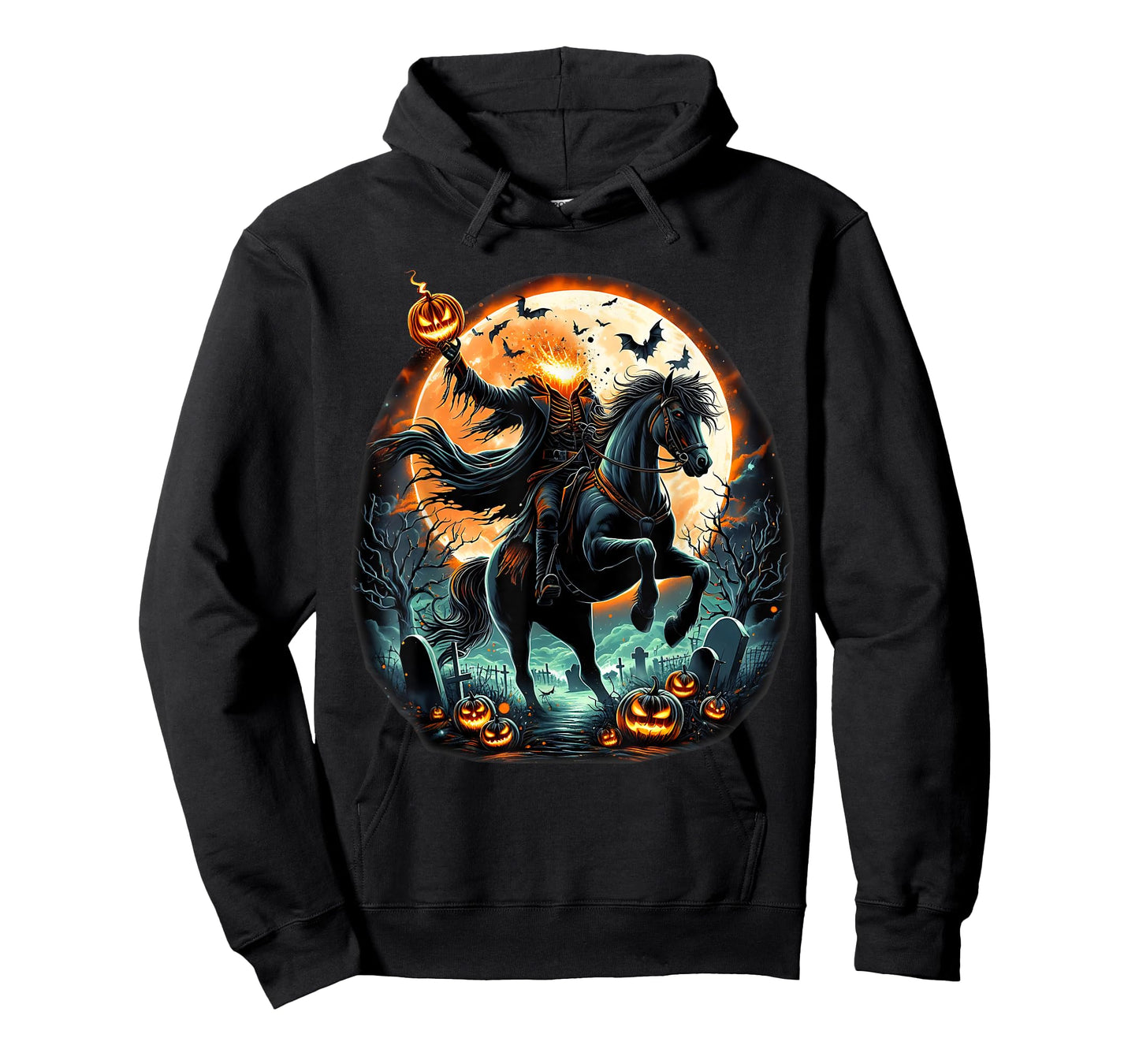 Pumpkin Headless Horseman Scary Halloween Tee T-Shirt