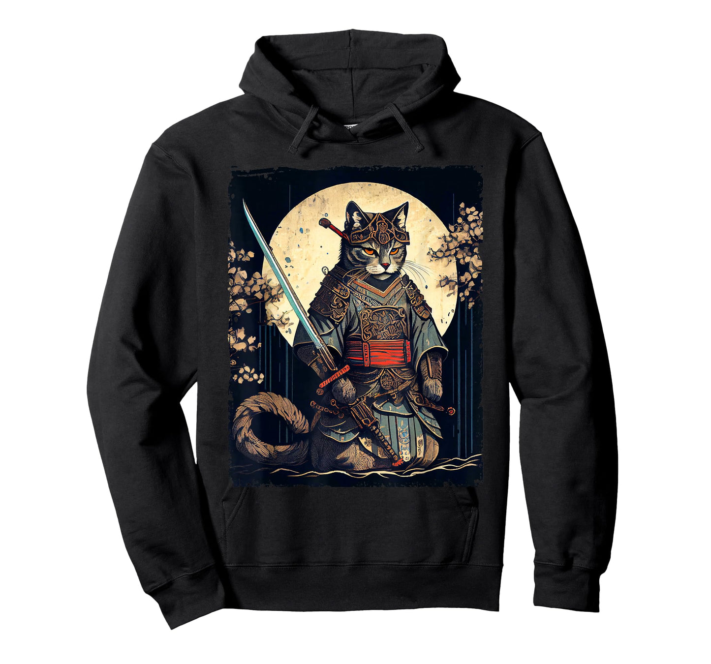 Vintage Samurai cat tee Japanese Ninja Art Aesthetic T-Shirt