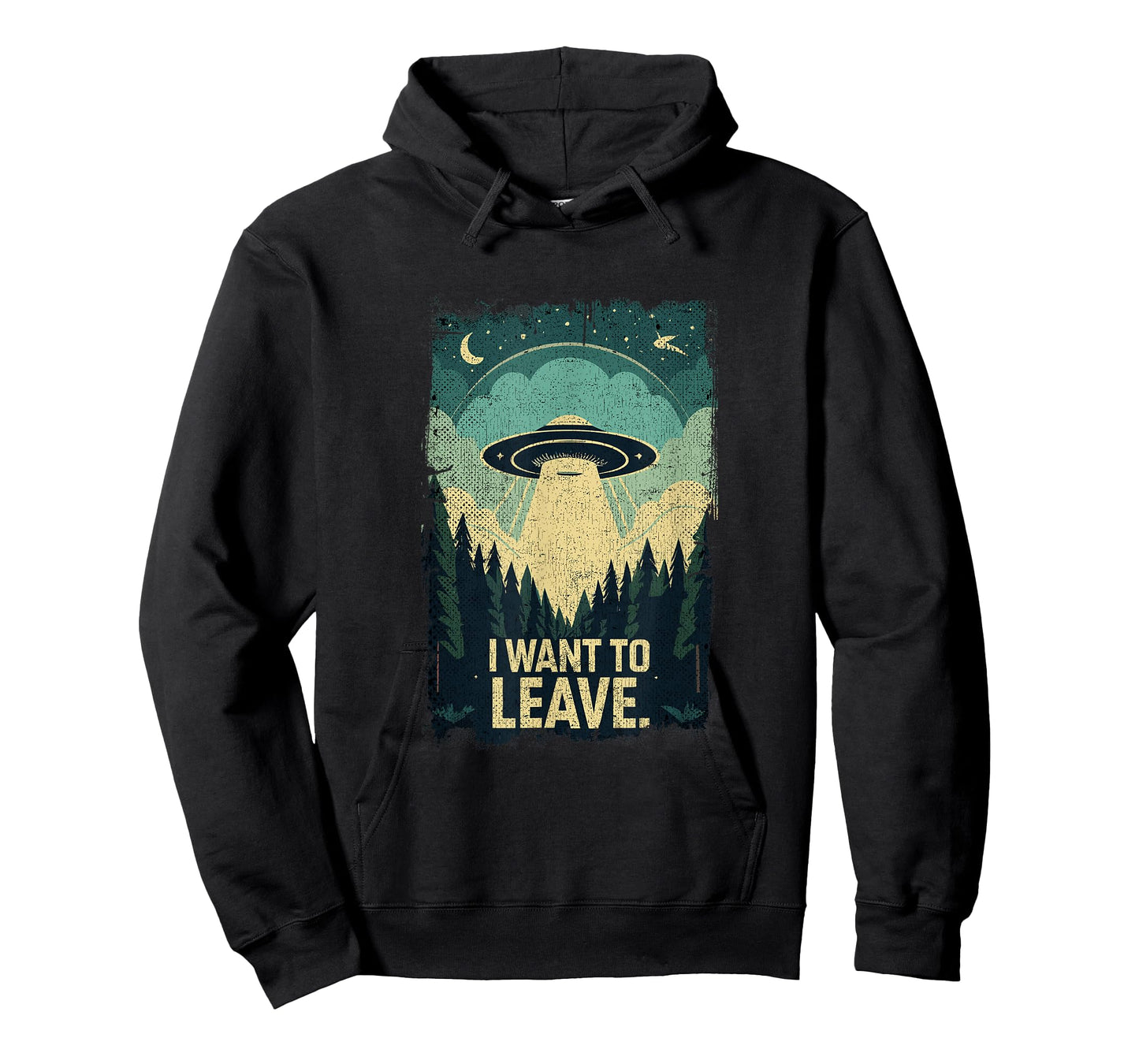 Funny UFO Sci-Fi Gifts For Alien Believers I Want To Leave Science Fiction Extraterrestrial UFO T-Shirt