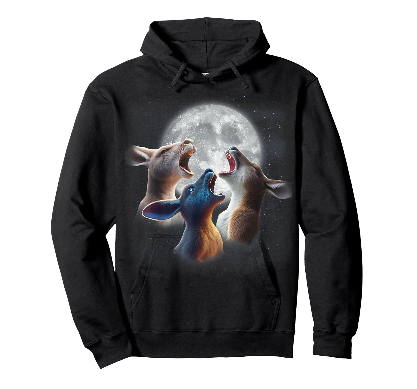 3 Kangaroos Howling At The Moon Funny Australian Kangaroo T-Shirt