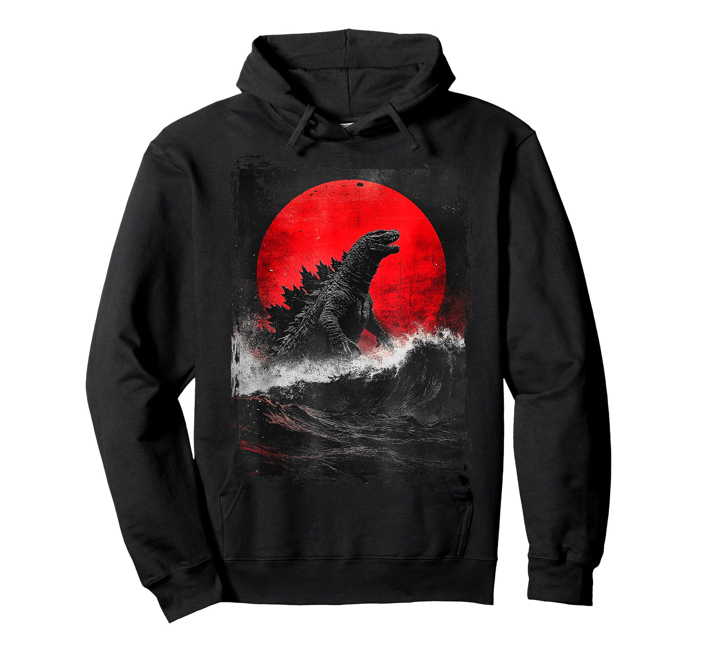 Japanese Kaiju Art T-Shirt: Unisex-Adults, Kids; Black; Small; Short Sleeve; Cotton, Polyester; Unique Kaiju Design