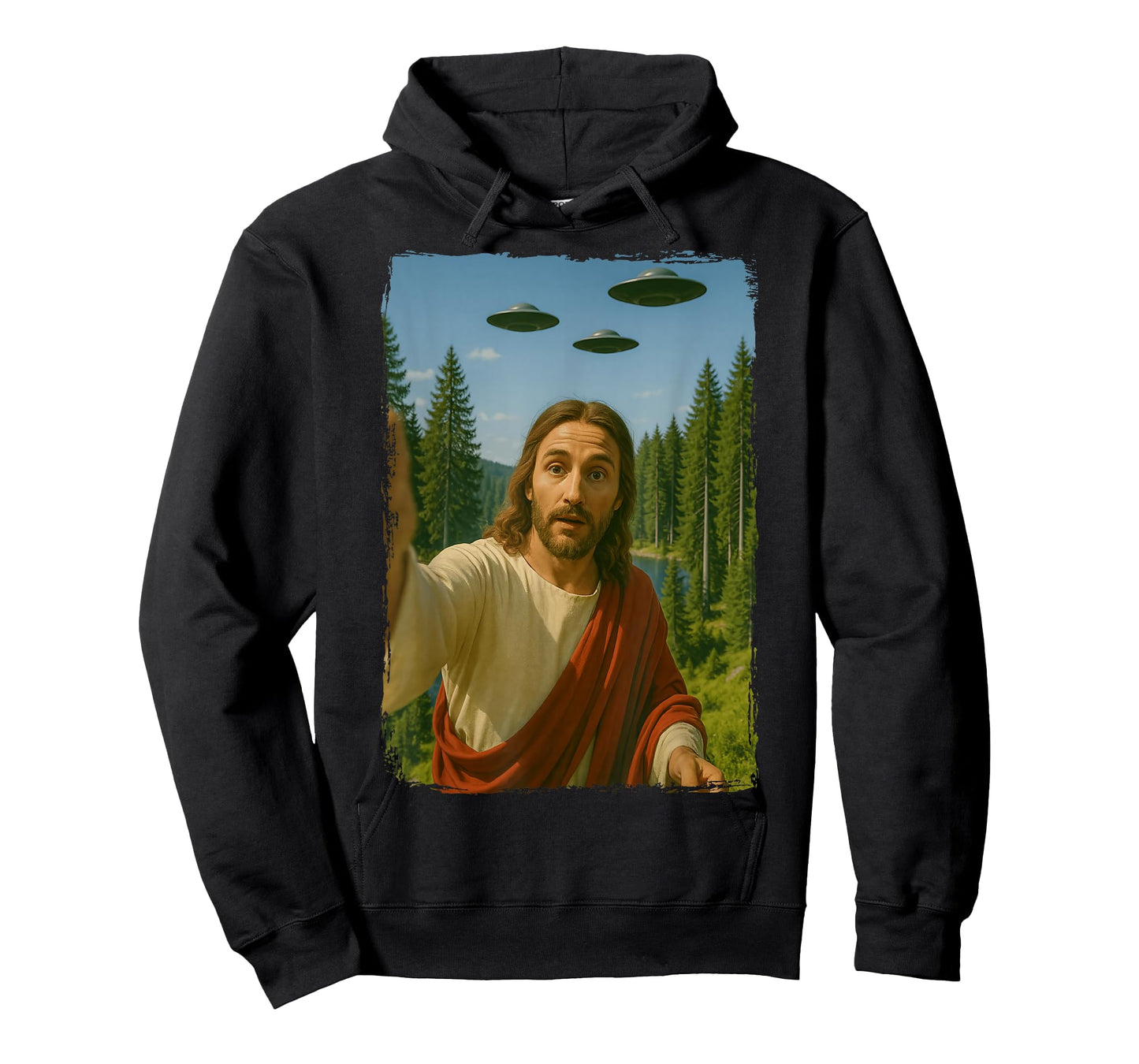 Jesus UFO Selfie Alien T-Shirt