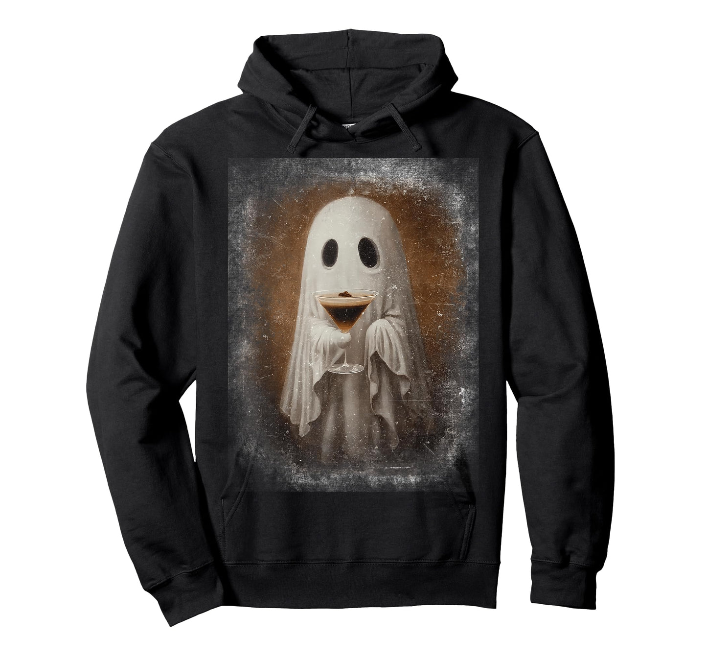 Ghost Drinking Espresso Martini Halloween Spooky Autumn Fall T-Shirt