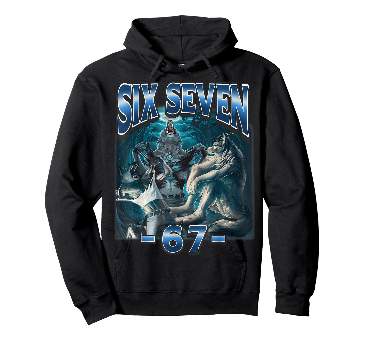 67 Alpha Wolf Meme Funny Six Seven Humor T-Shirt