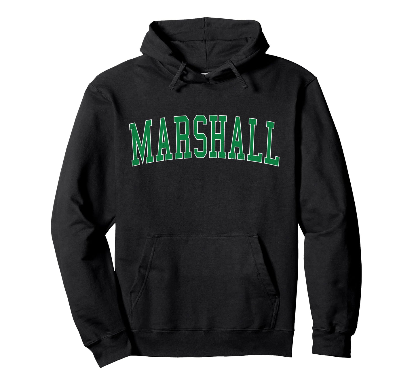 Vintage Marshall TX Distressed Green Varsity Style Long Sleeve T-Shirt