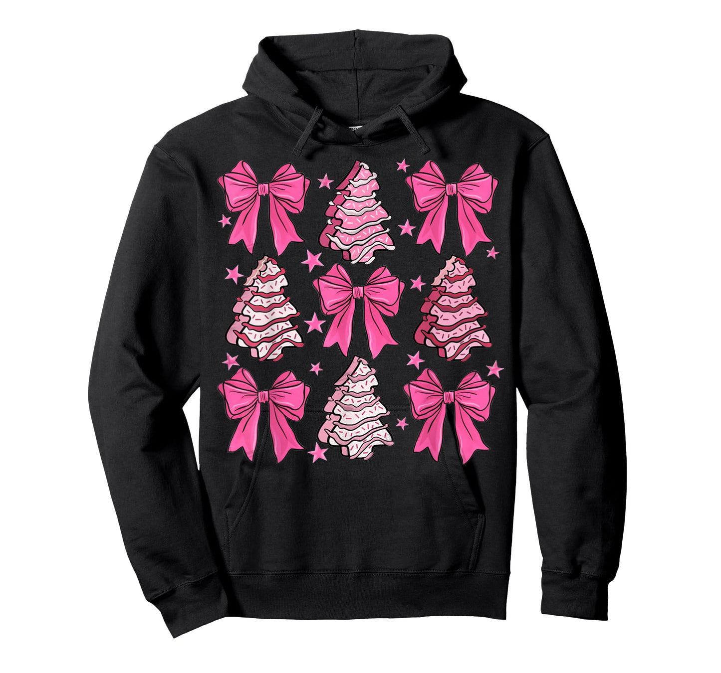 Coquette Bow Tree Cake Candy Cane Merry Christmas Women Girl T-Shirt