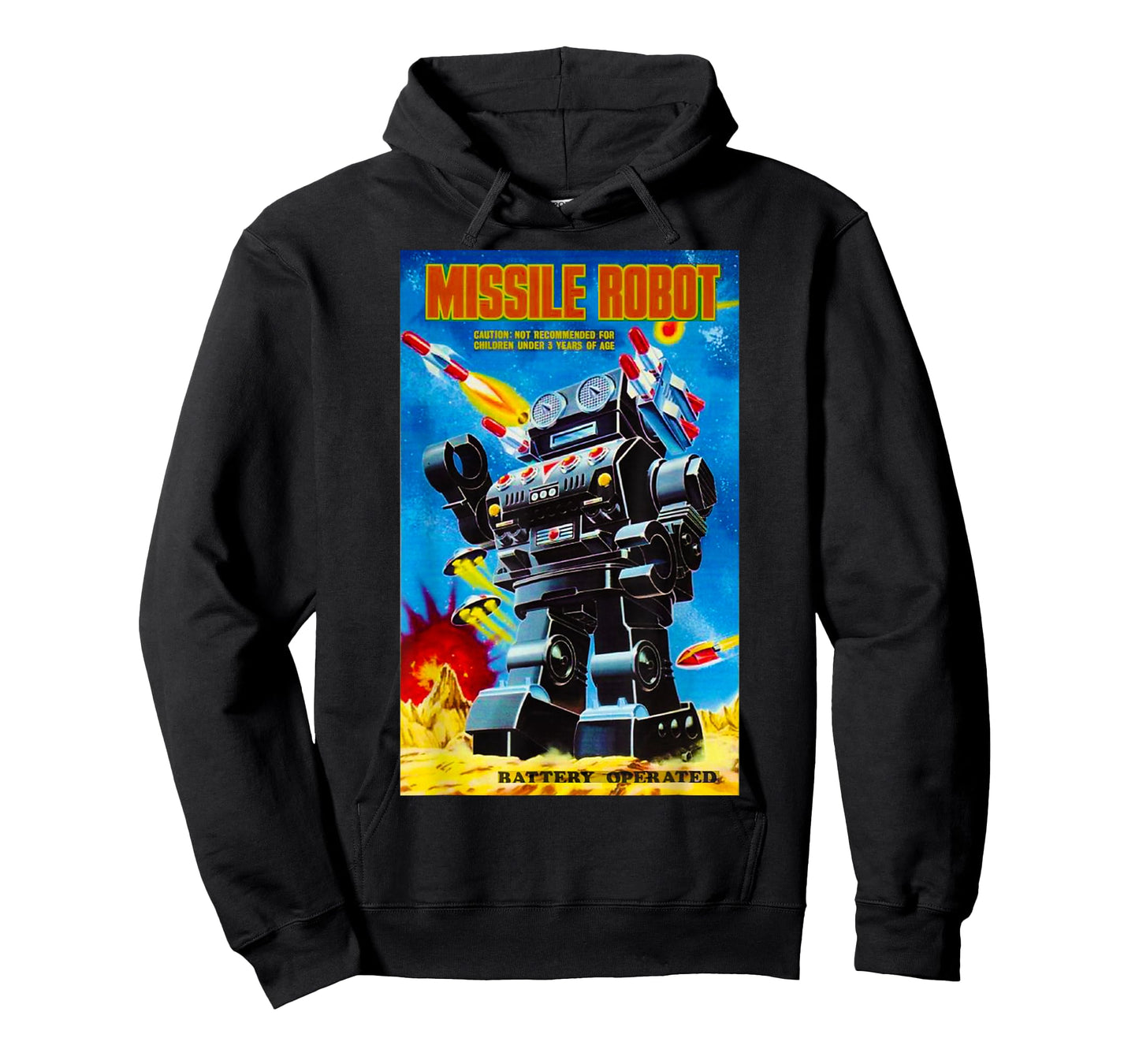 Vintage Graphics Missile Robot Retro Old American USA Toy T-Shirt Small
