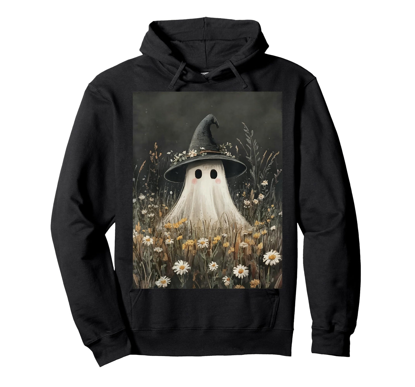 Witch Ghost in The Flower Forest Halloween Spooky Season T-Shirt