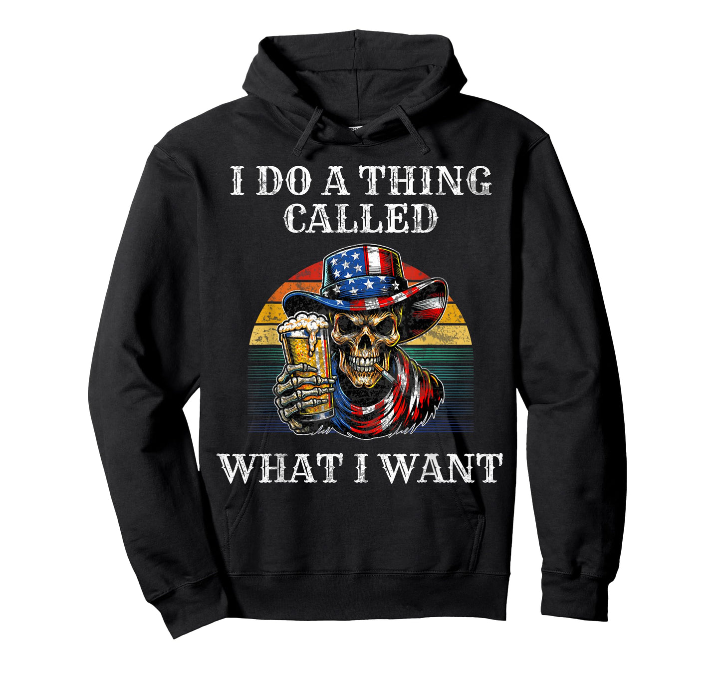 I Do a Thing Called What I Want Skull Cowboy American Mens T-Shirt
