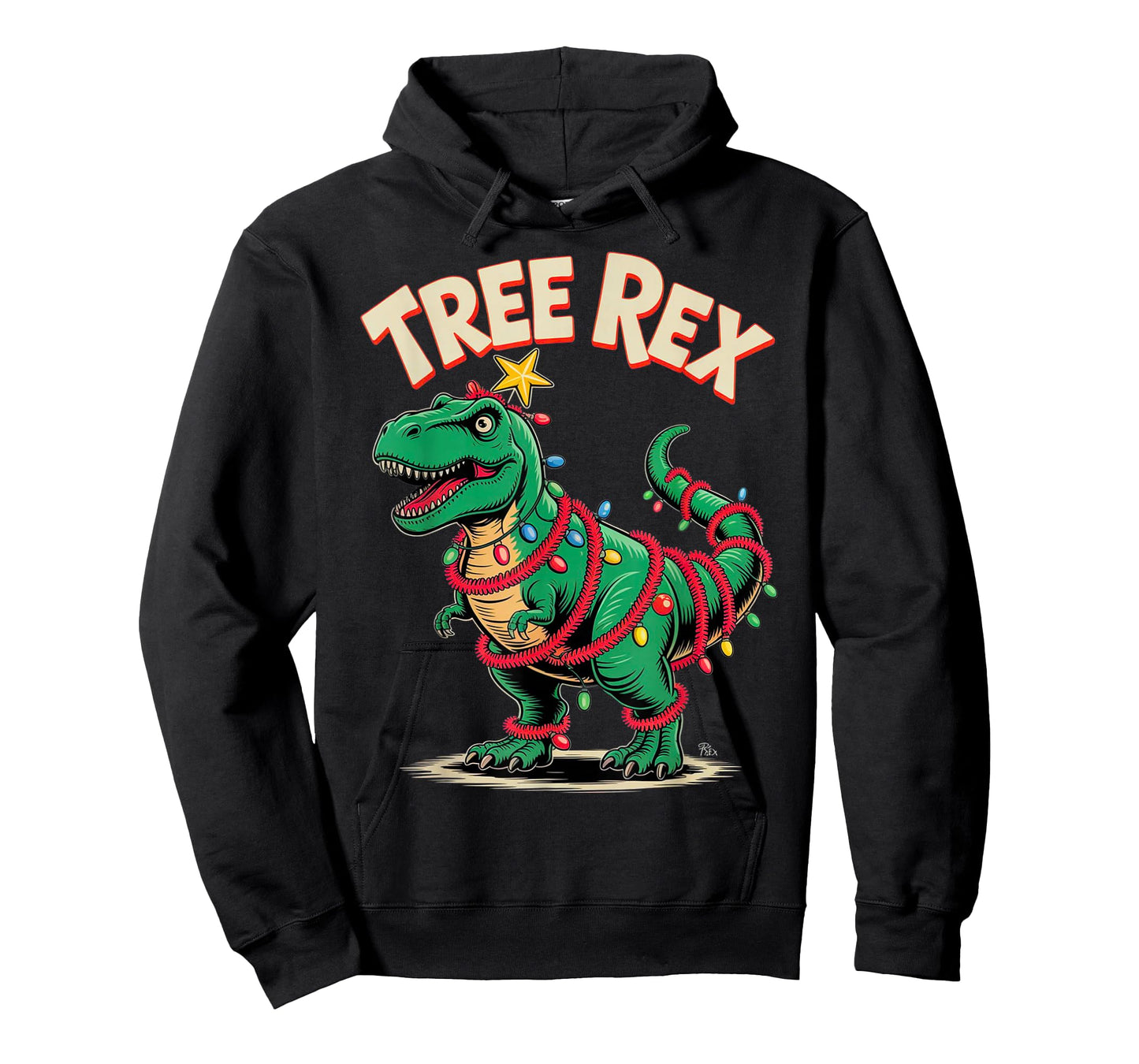 Tree REX Christmas Costume T-Rex Dinosaur Xmas Light Family T-Shirt