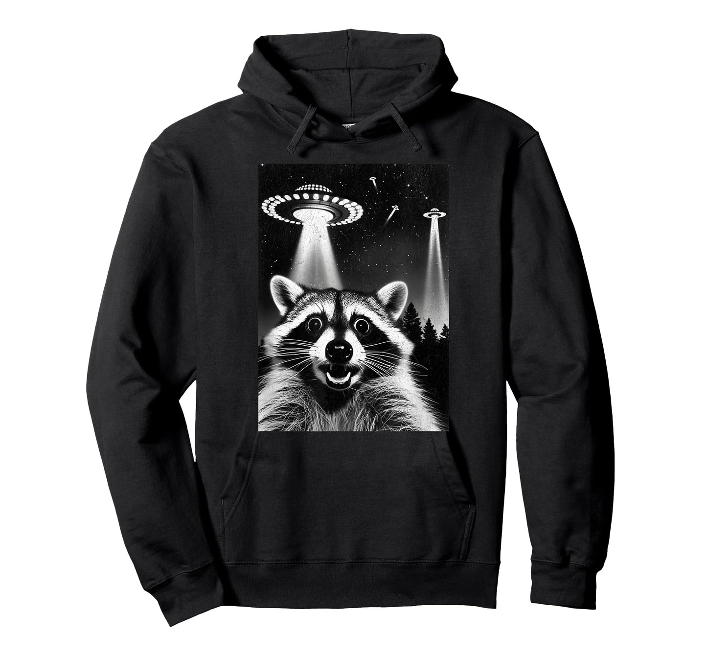 Raccoon UFO | Funny Invasion Meme Alien Raccoon UFO Selfie T-Shirt