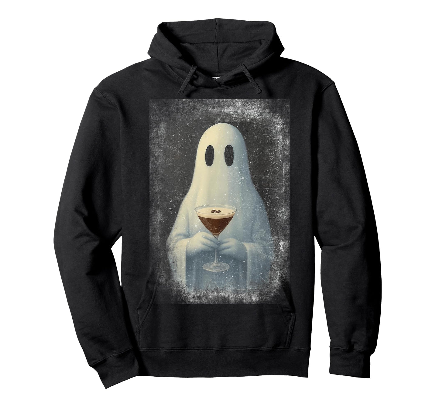 Ghost Drinking Espresso Martini Halloween Spooky Autumn Fall T-Shirt