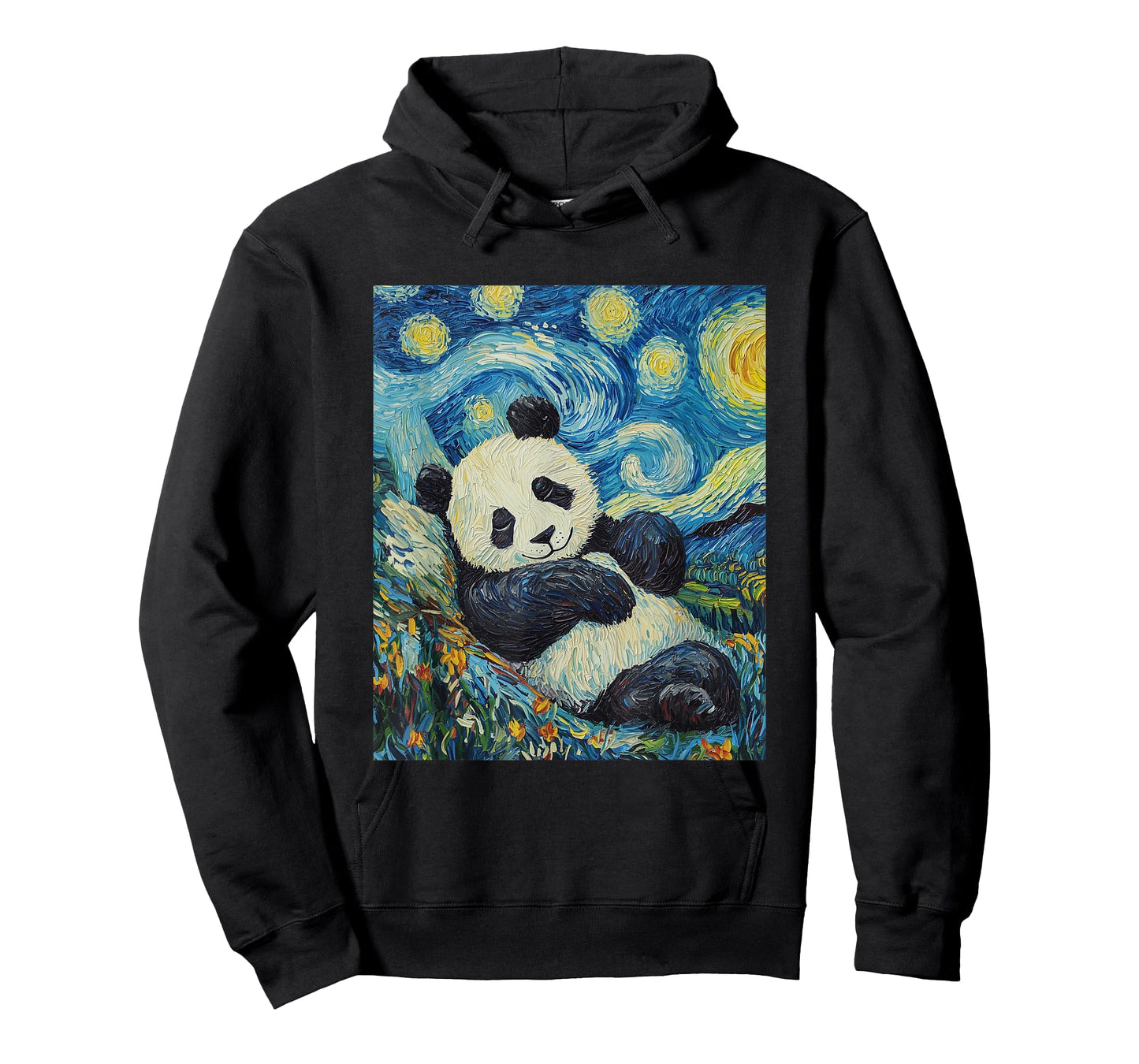 Cute Panda Bear - Van Gogh Style - Starry Night Graphic T-Shirt
