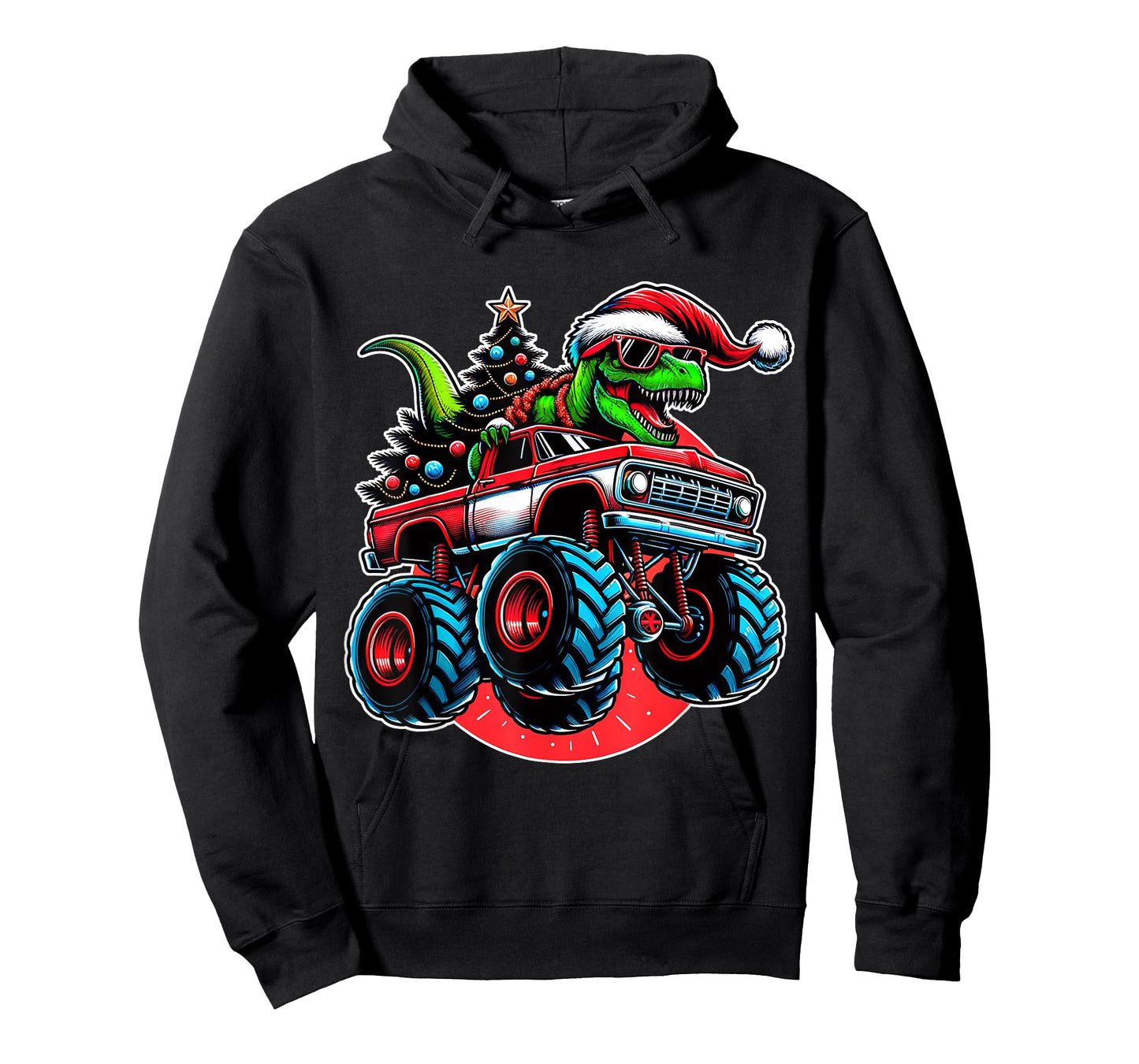 Christmas T Rex Monster Truck Boys Dinosaur Santa Xmas Funny T-Shirt