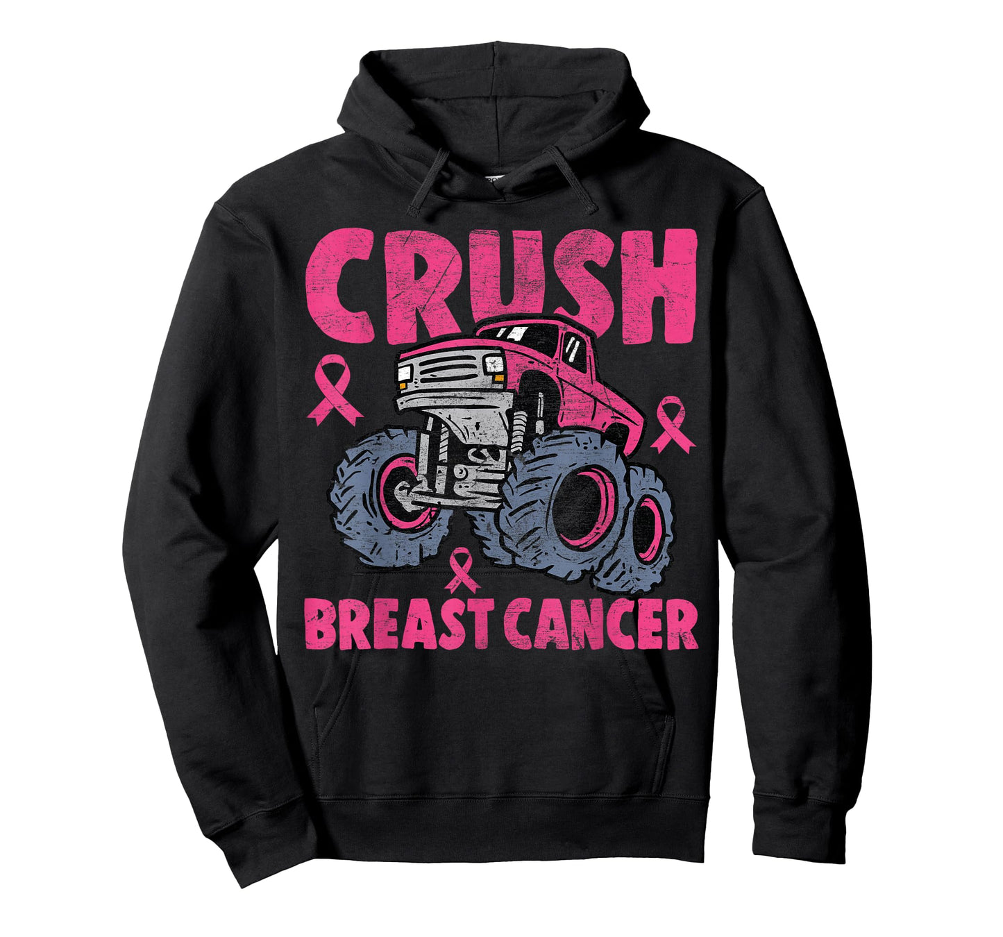 Crush Breast Cancer Awareness Monster Truck kids Boys Girls T-Shirt