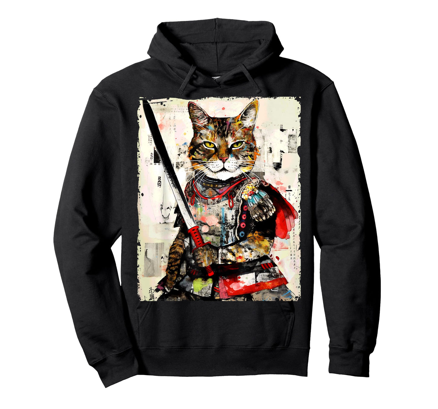 Vintage samurai cat tee Japanese ninja urban art graphic Men Women Girls Kids T-Shirt