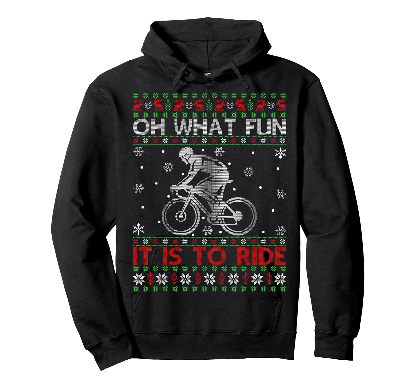 Oh What Fun Cycling Bicycle Ugly Christmas Sweater MTB Bike T-Shirt